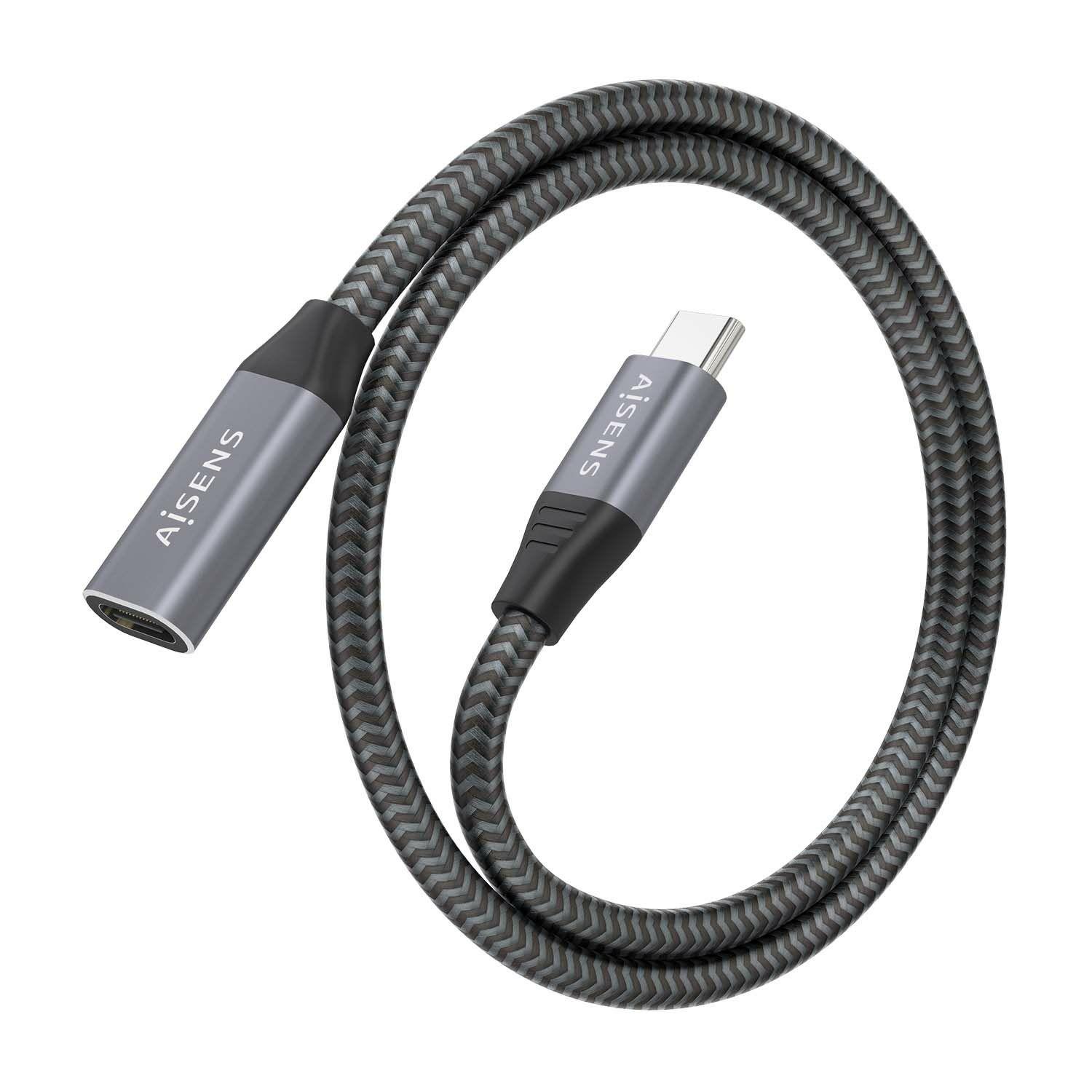 Cabo de Extensão USB-C AISENS A107-0760 (0,5 m - USB C - Cinzento) — miniatura 2