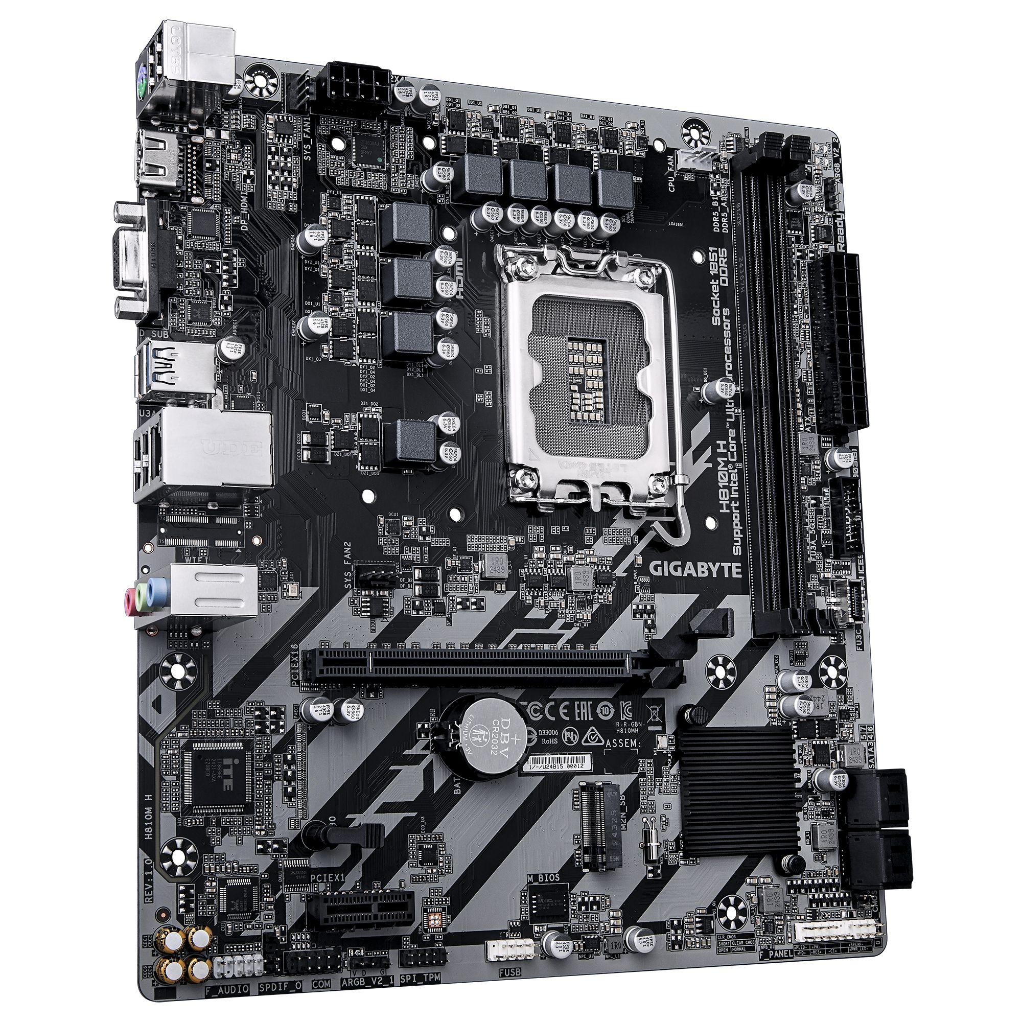 Motherboard GIGABYTE H810M H (LGA 1851 (Socket V1) - Intel Core Ultra - micro ATX - Castanho escuro), miniatura 3