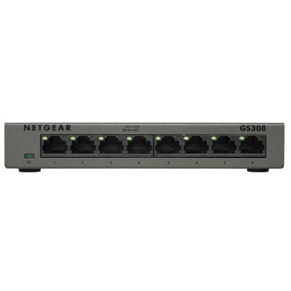 Switch NETGEAR GS308-300PES (Gigabit Ethernet - 128 MB - 16 Gbit/s - Preto) — miniatura 3