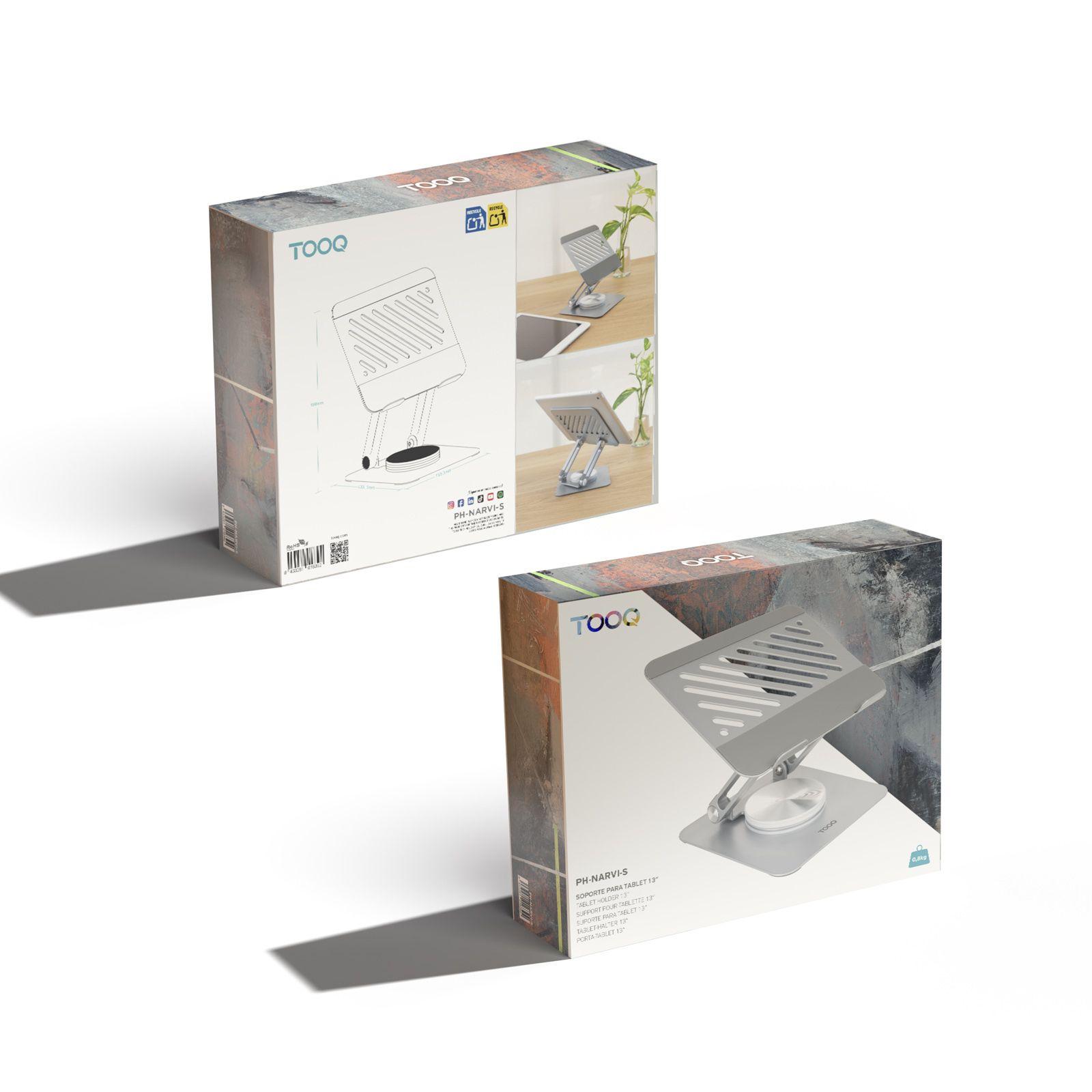 Suporte para Portátil TOOQ PH-NARVI-S (Até 13" - Rotação 360° - Prateado) — miniatura 10