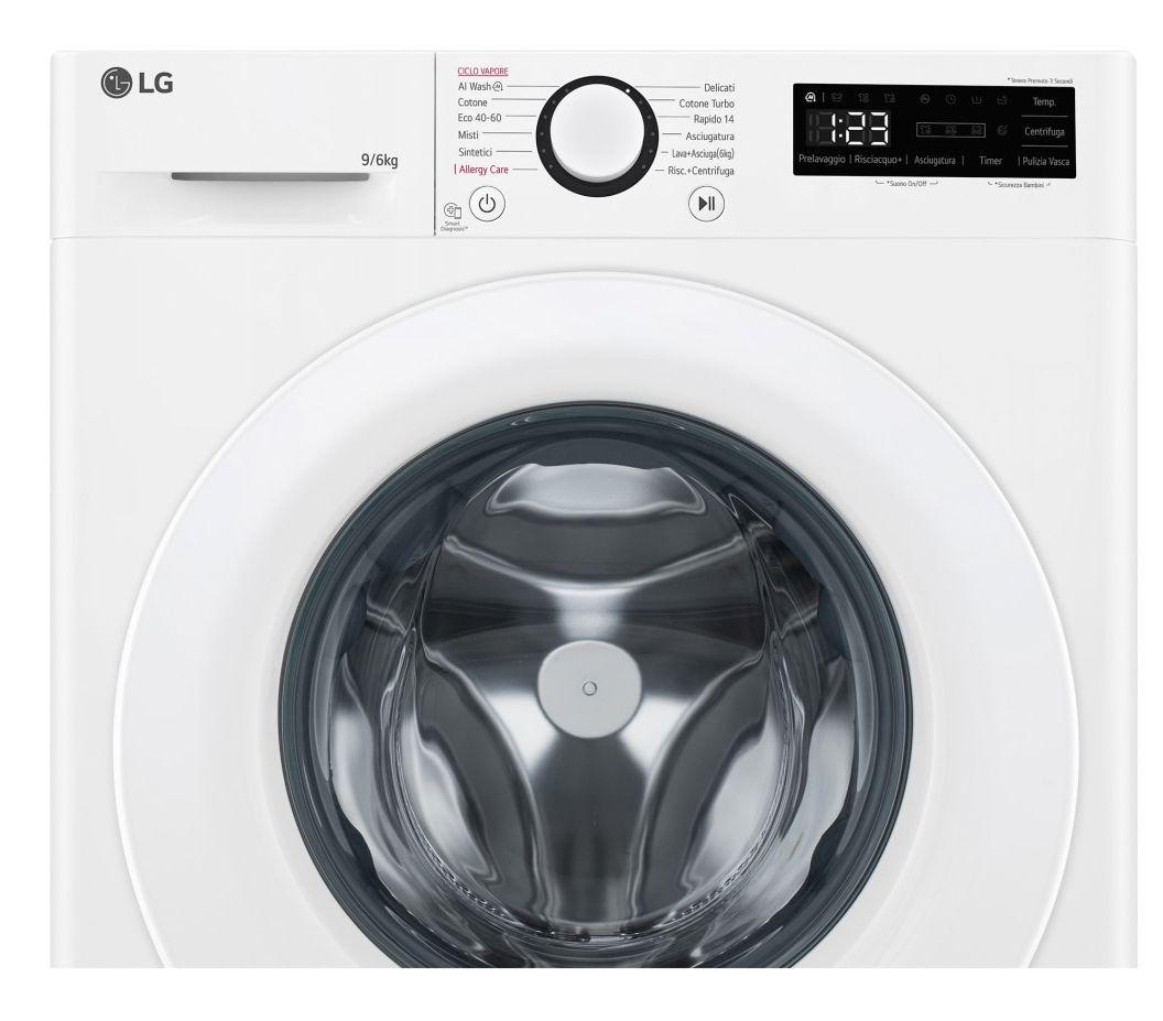 Máquina de Lavar e Secar Roupa Independente LG F4DR5009A3W (A - 9 kg - 6 kg - Branco)