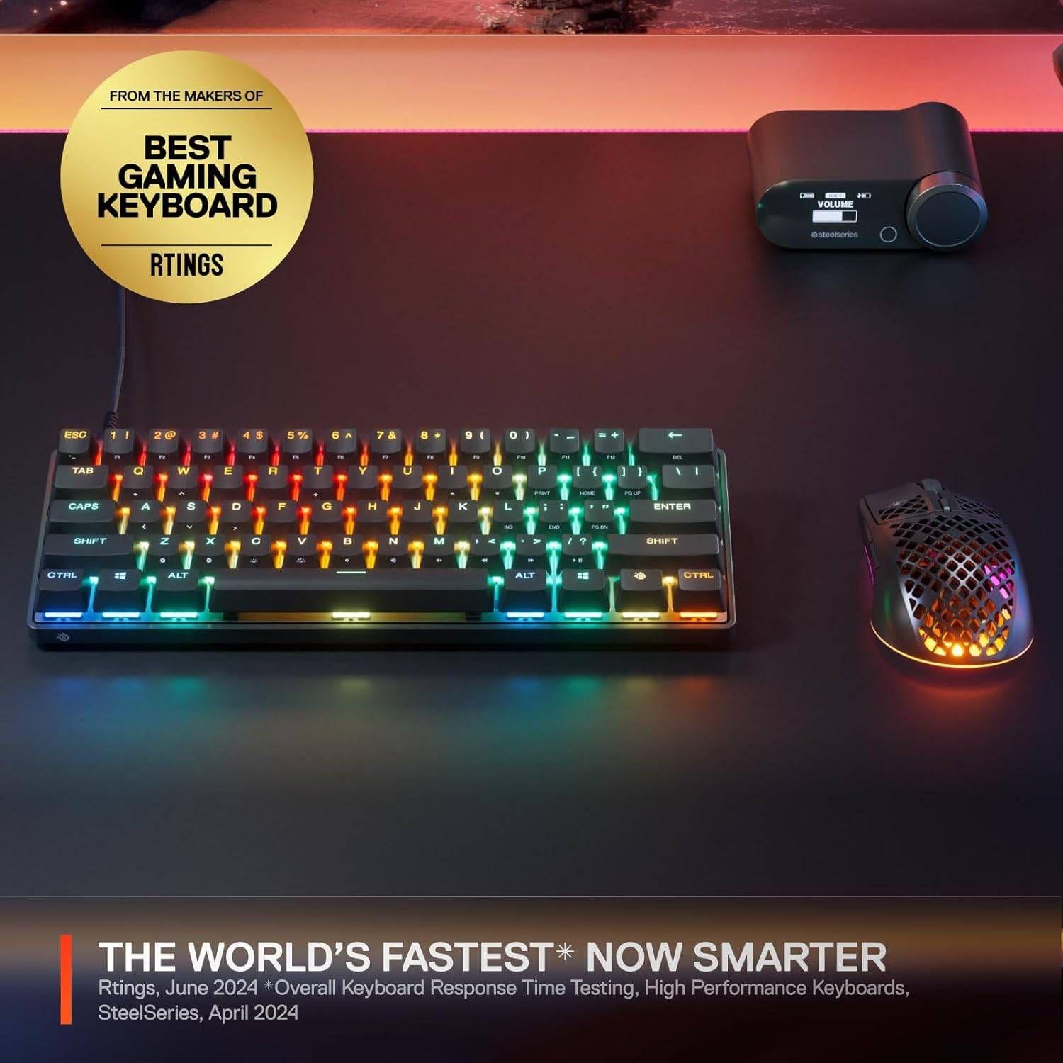 Teclado STEELSERIES Apex Pro Mini Gen 3 (Inglês - Magnetic-mechanical key switch - 60% - Preto) — miniatura 3