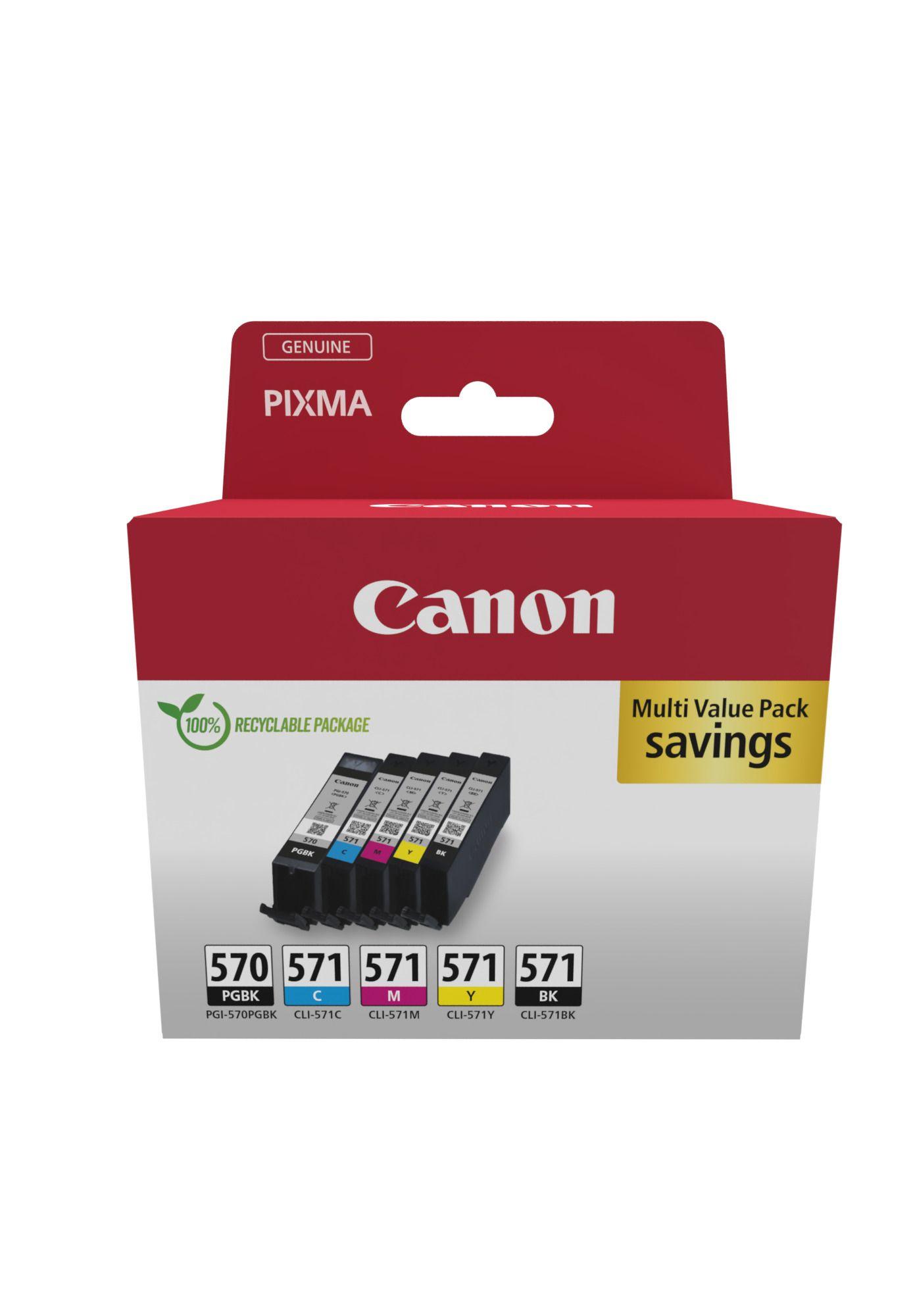 Multipack de Tinteiros CANON PGI-570 + CLI-571 (Preto, Ciano, Magenta e Amarelo)