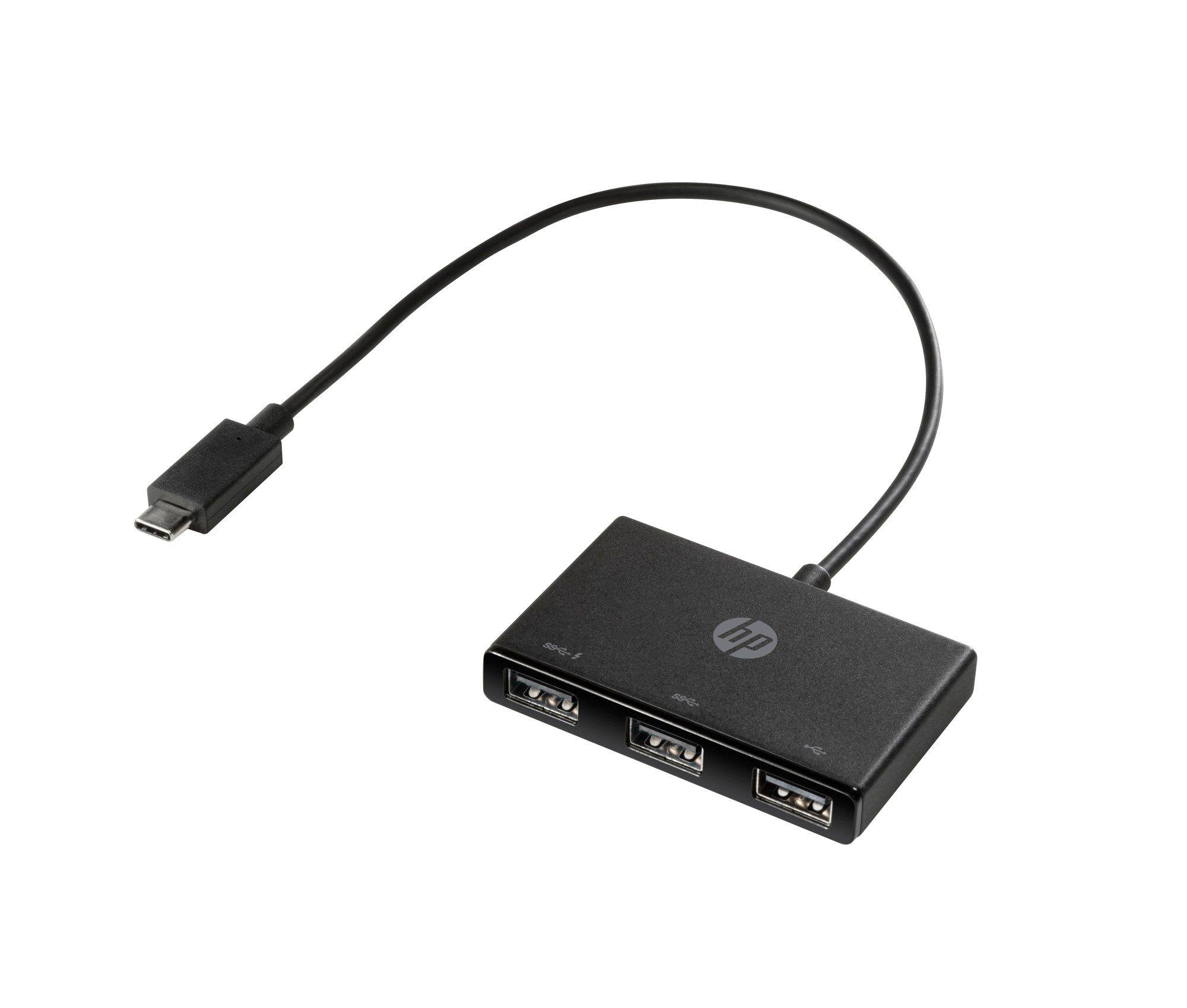 Hub USB-C para USB-A HP Z6A00AA (USB 3.2 Gen 1 Type-C - USB 3.2 Gen 1 Type-A - Preto)