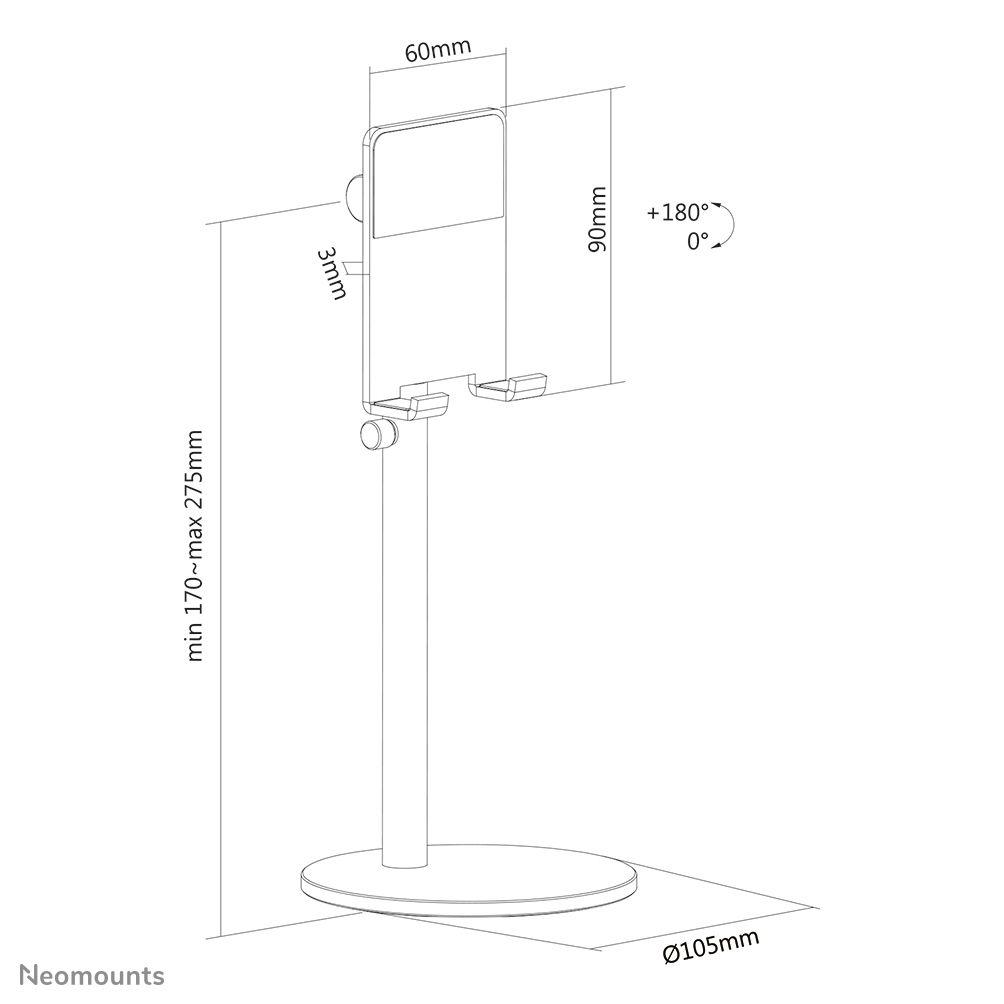 Suporte de Mesa para Smartphone NEOMOUNTS DS10-200SL1 (7" - Prateado), miniatura 9