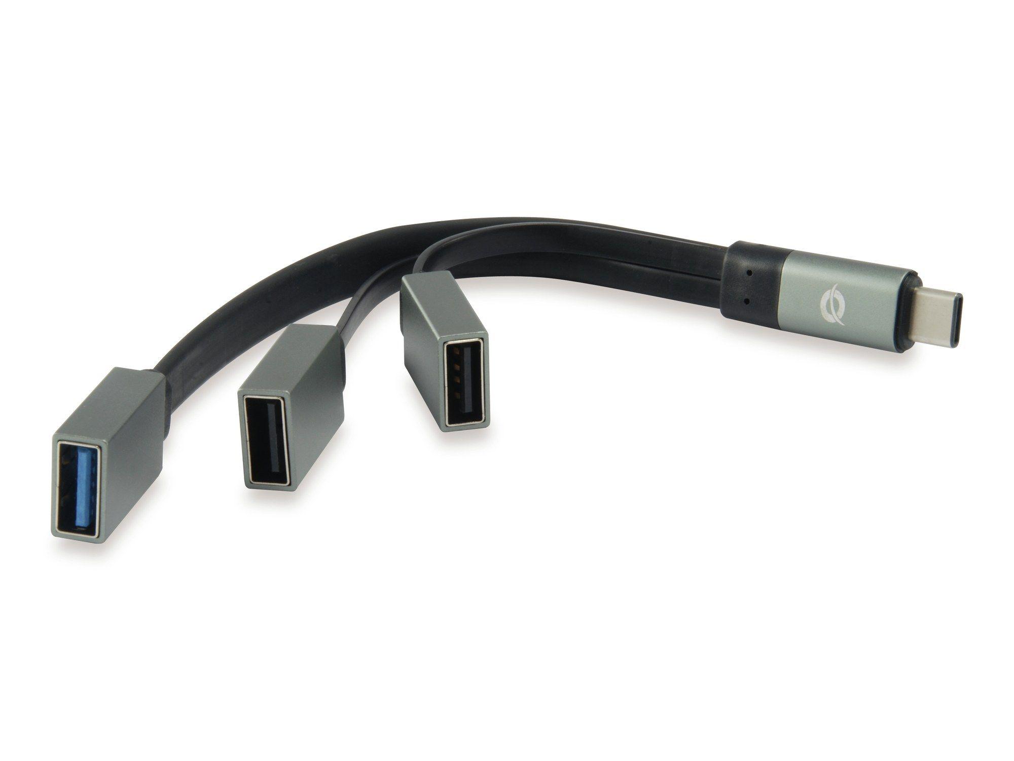 Hub USB-C CONCEPTRONIC HUBBIES01G (Cinzento)
