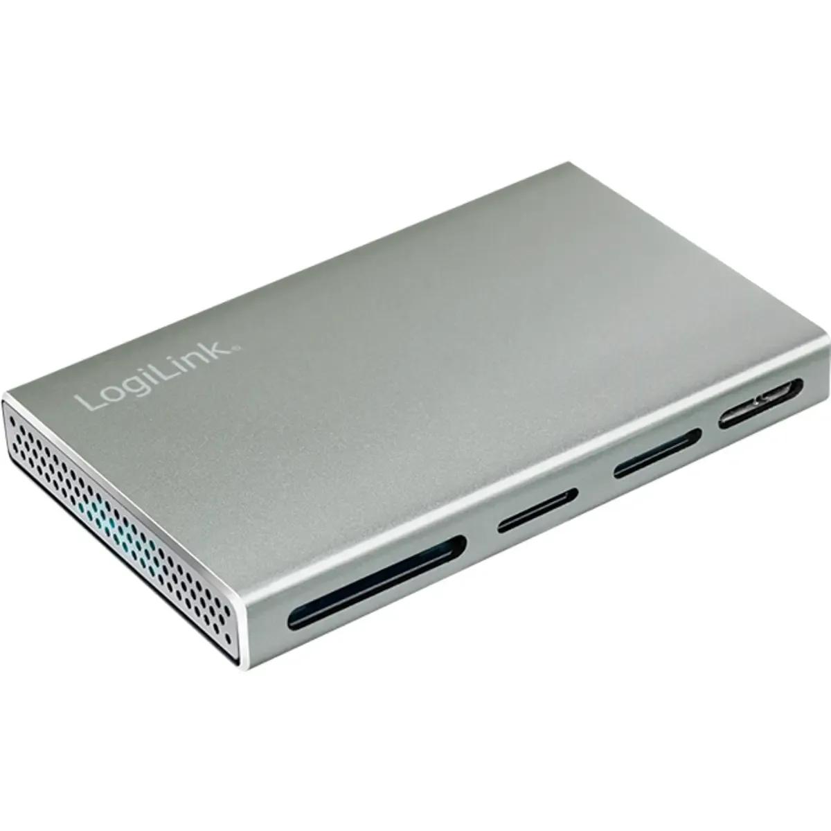 Leitor de Cartões LOGILINK CR0048 (SD, microSD, MS, CF e M2 - Prateado)