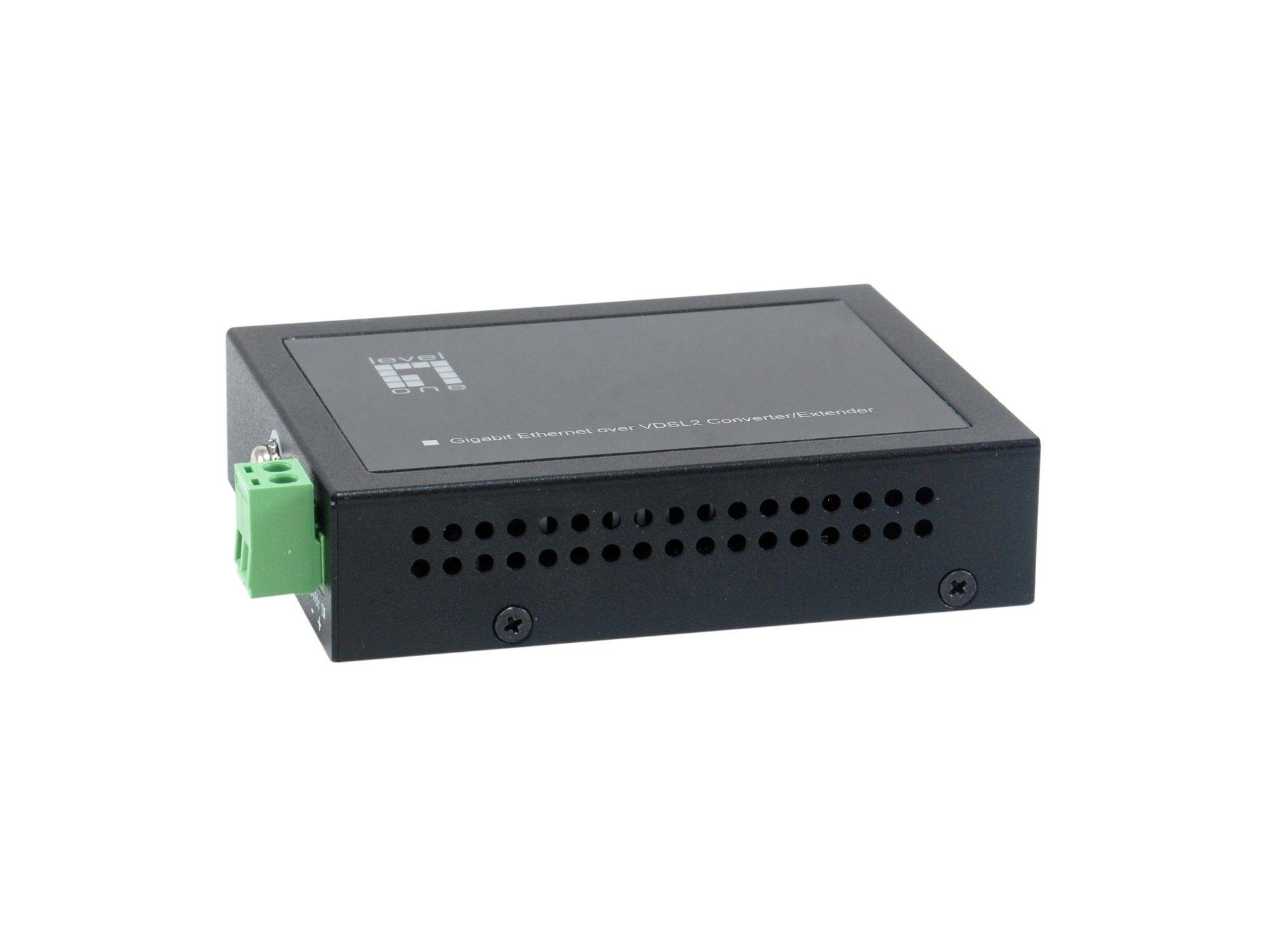 Conversor de Média de Rede LEVELONE VDS-2201 (10, 100, 1000 Mbit/s - 1000 Mbit/s - Preto)