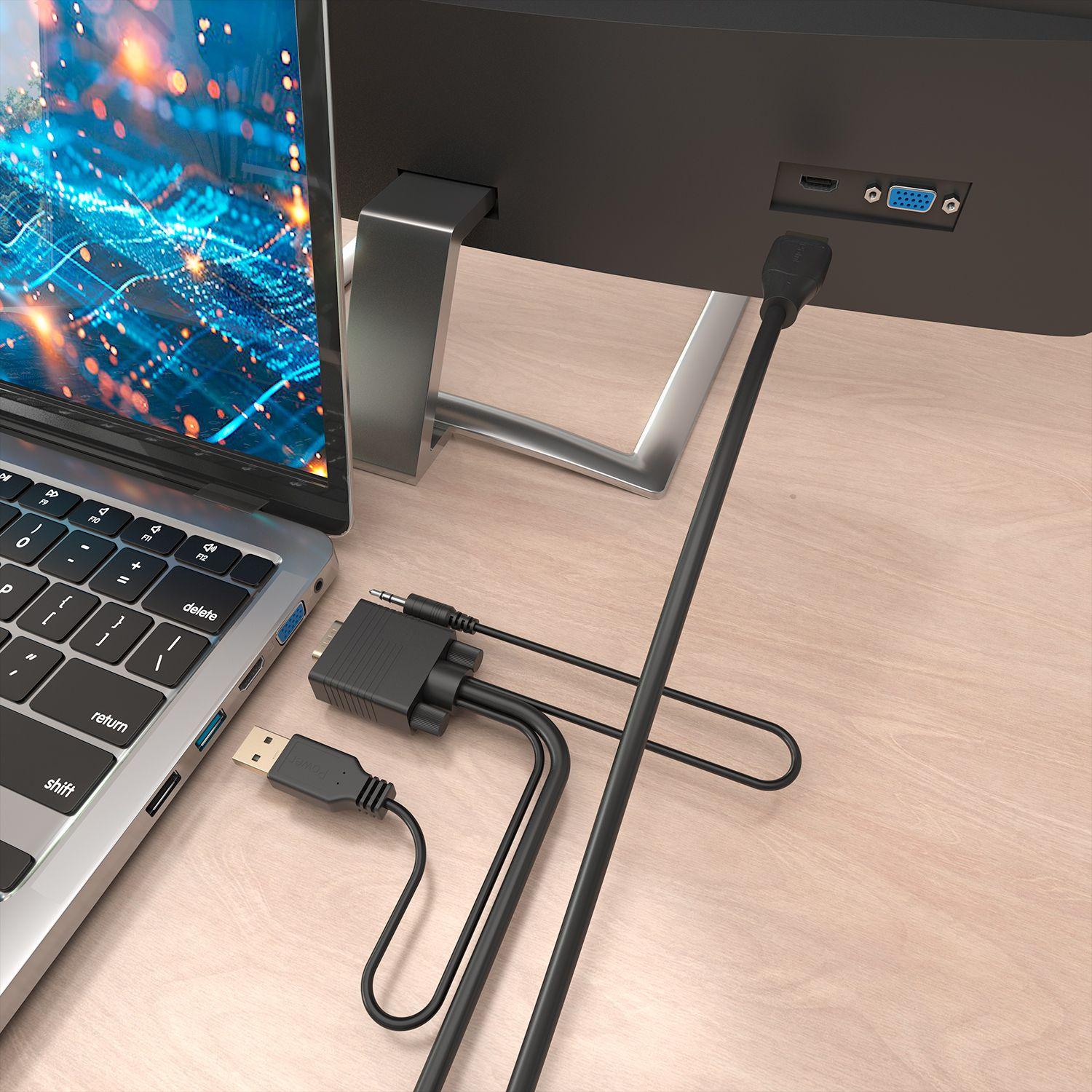 Cabo Conversor VGA + Áudio para HDMI AISENS A115-1008 (1,5 m - HDMI Type A - Preto), miniatura 4