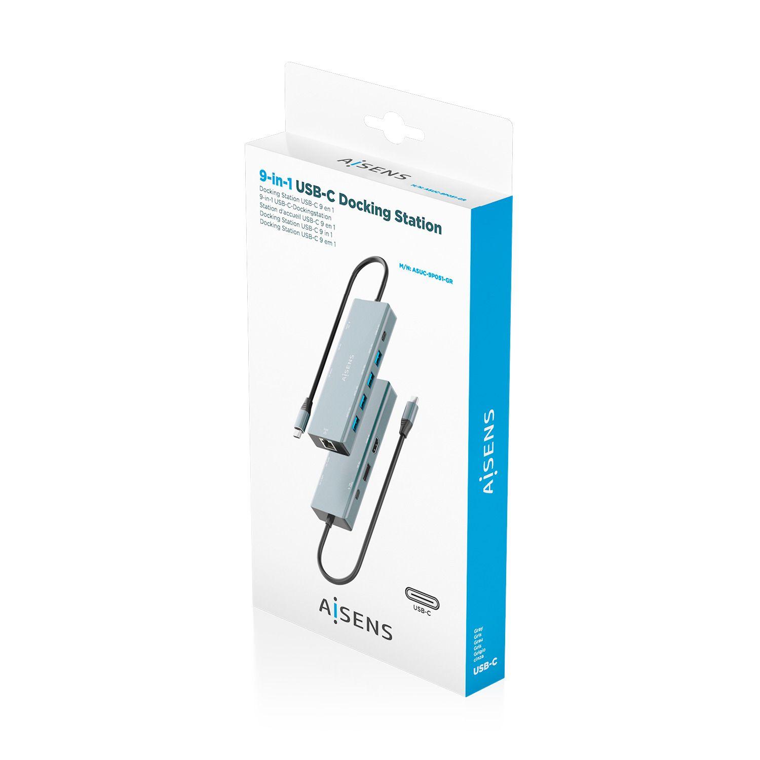 Base de Ligação USB-C AISENS ASUC-9P051-GR (0,2 m - Cinzento), miniatura 7