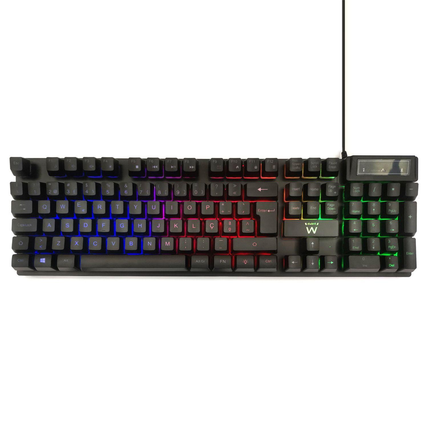 Teclado EWENT PL3319 (Português - Membrana - Tamanho completo - Preto)