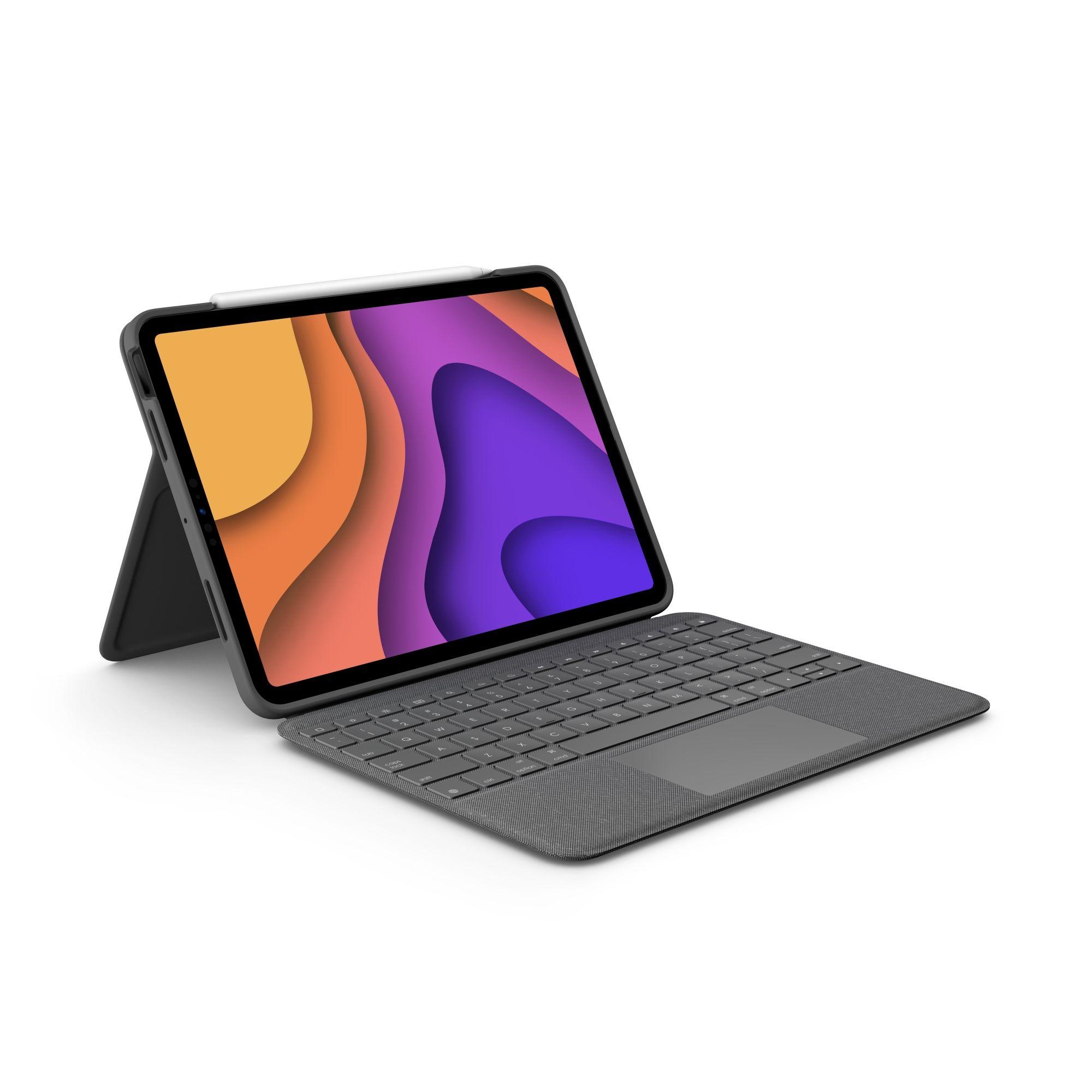Teclado LOGITECH Folio Touch (Francês - Smart Connector - Sem fios - Cinzento)