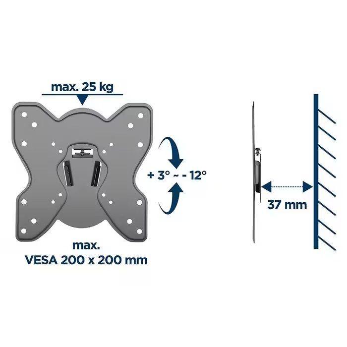 Suporte de Parede TV GEMBIRD WM-42T-03 (200 x 200 mm - 75 x 75 mm - 106,7 cm - Preto), miniatura 6