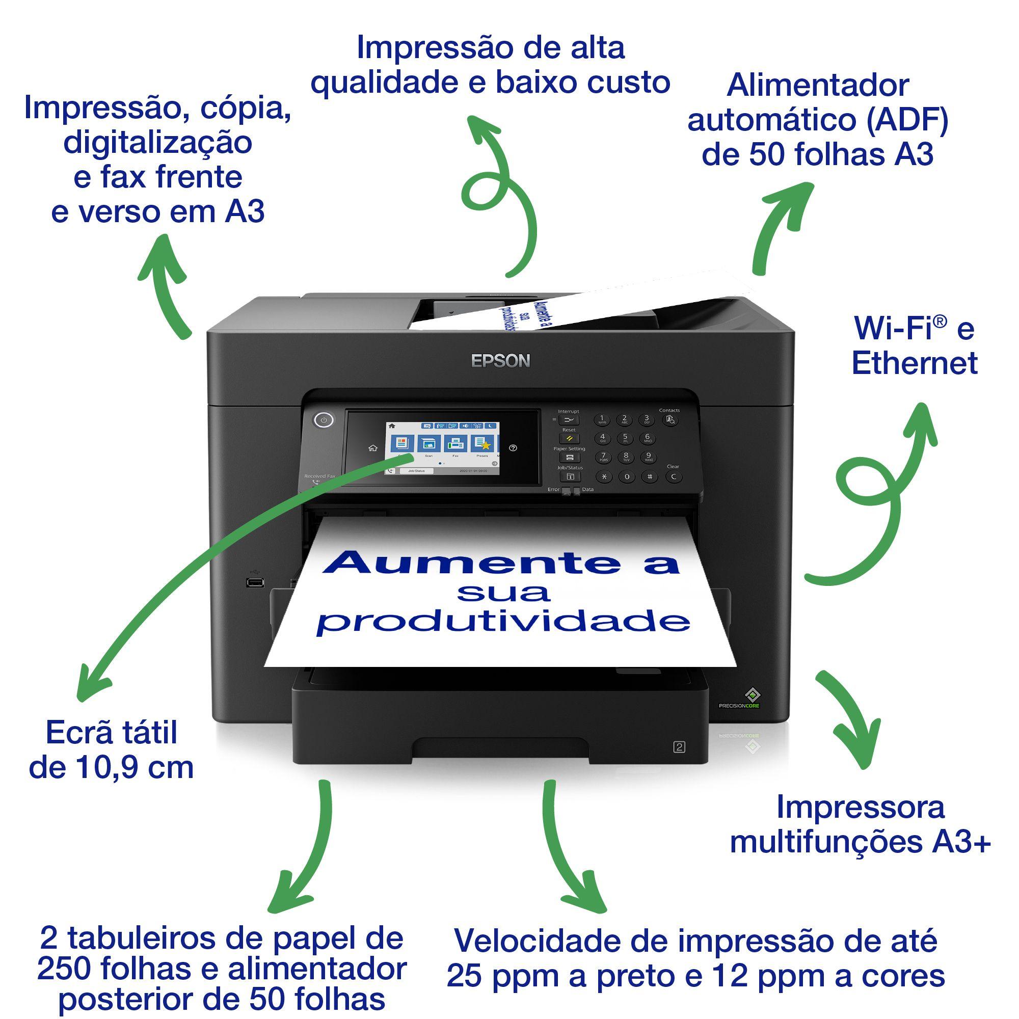 Impressora Multifunções EPSON WorkForce WF-7840DTWF (A3 - Impressão a cores - 550 folhas - Preto) — miniatura 3