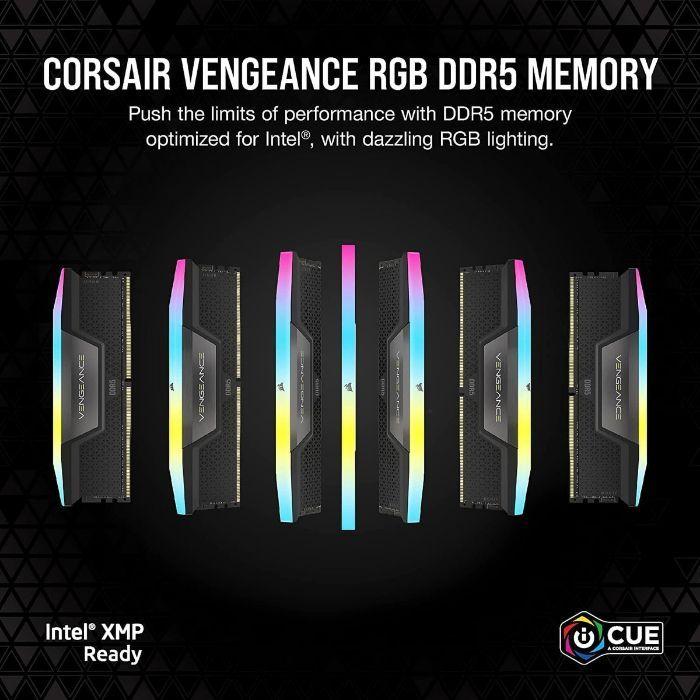 Memória RAM CORSAIR Vengeance RGB CMH16GX5M2B5200C40 (5200 MHz - 16 GB - DIMM), miniatura 2
