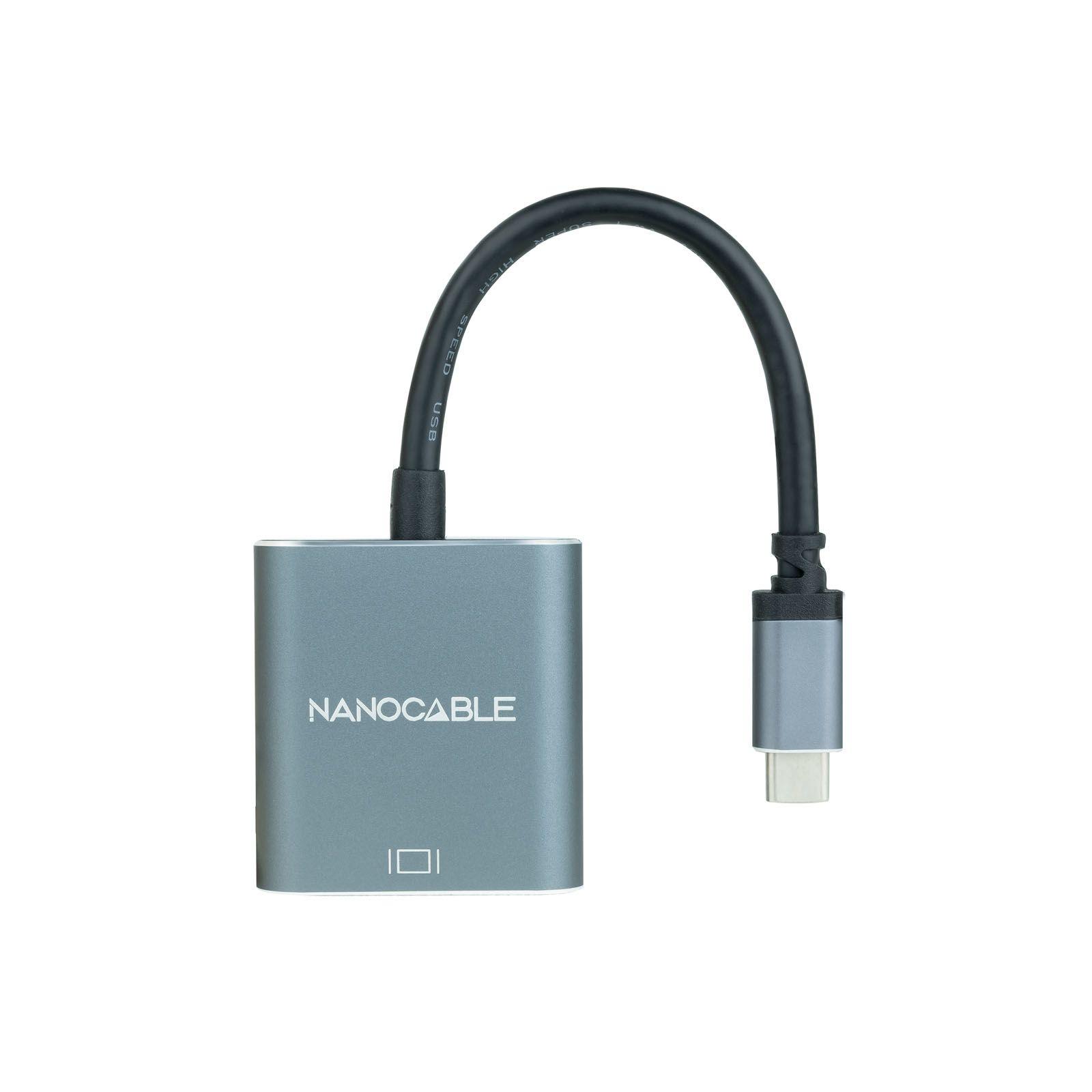 Conversor USB-C para VGA NANOCABLE 10.16.4101-G (10 cm - USB Type-C macho - VGA fêmea - Cinzento), miniatura 2
