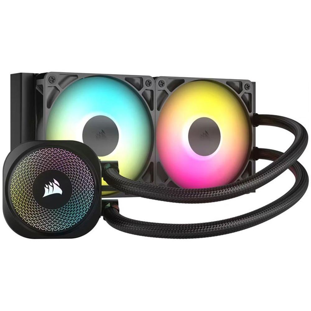 Refrigeração Líquida CPU CORSAIR Nautilus 240 ARGB (LGA 1700, AM4, AM5 - 2100 RPM - Altura 12,5 cm - Preto)