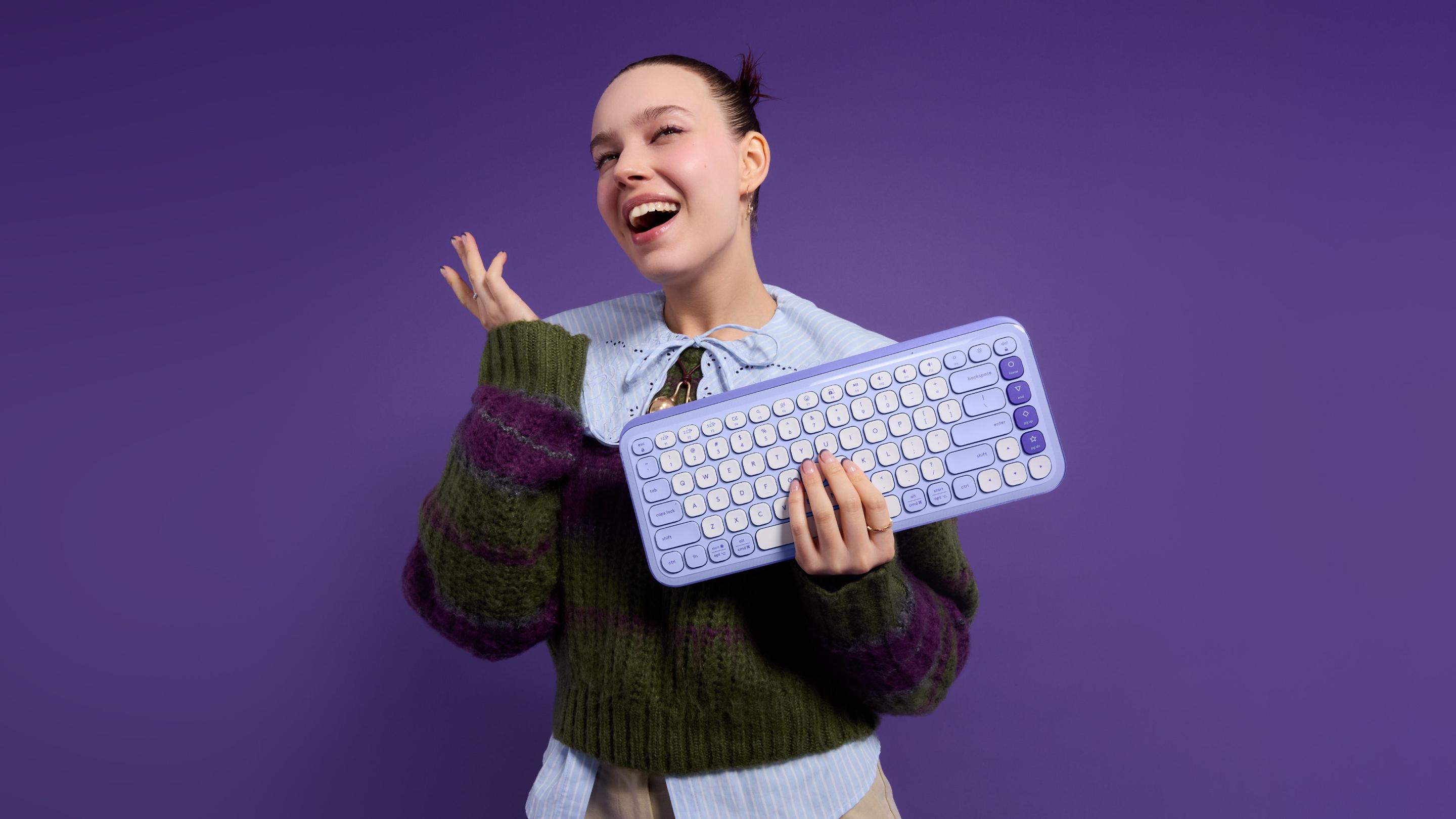 Conjunto de Teclado e Rato LOGITECH POP Icon Combo (Turco - Teclas tesoura - Mini - Lilás e Branco), miniatura 11