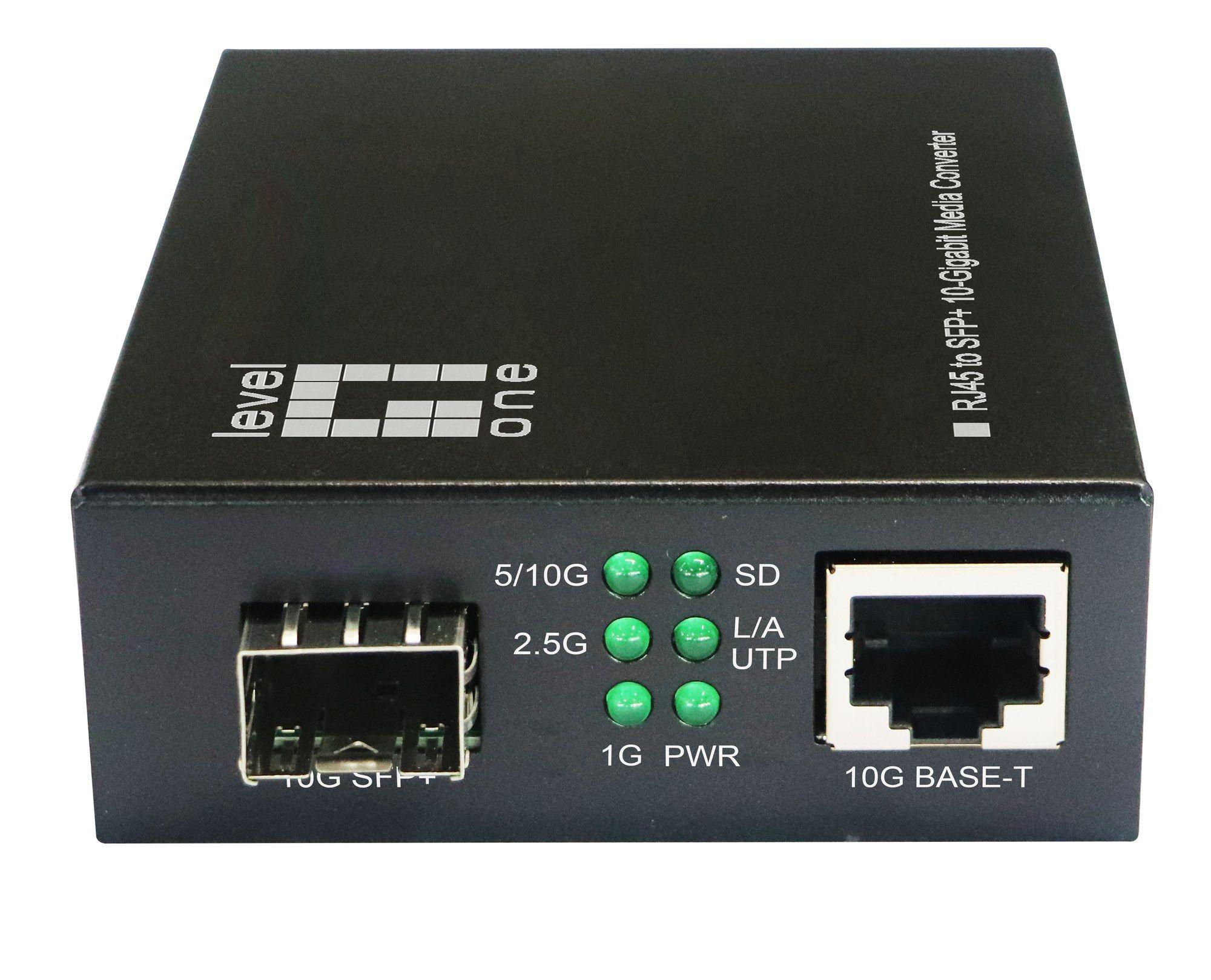 Conversor de Média de Rede LEVELONE GVT-2051 (10000 Mbit/s - Preto)