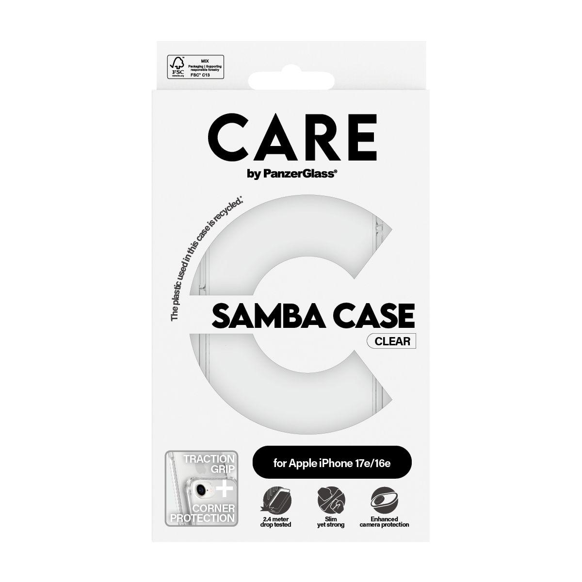 Capa PANZERGLASS Care Fashionable Samba para iPhone 16e/17e (Apple - Transparente), miniatura 3