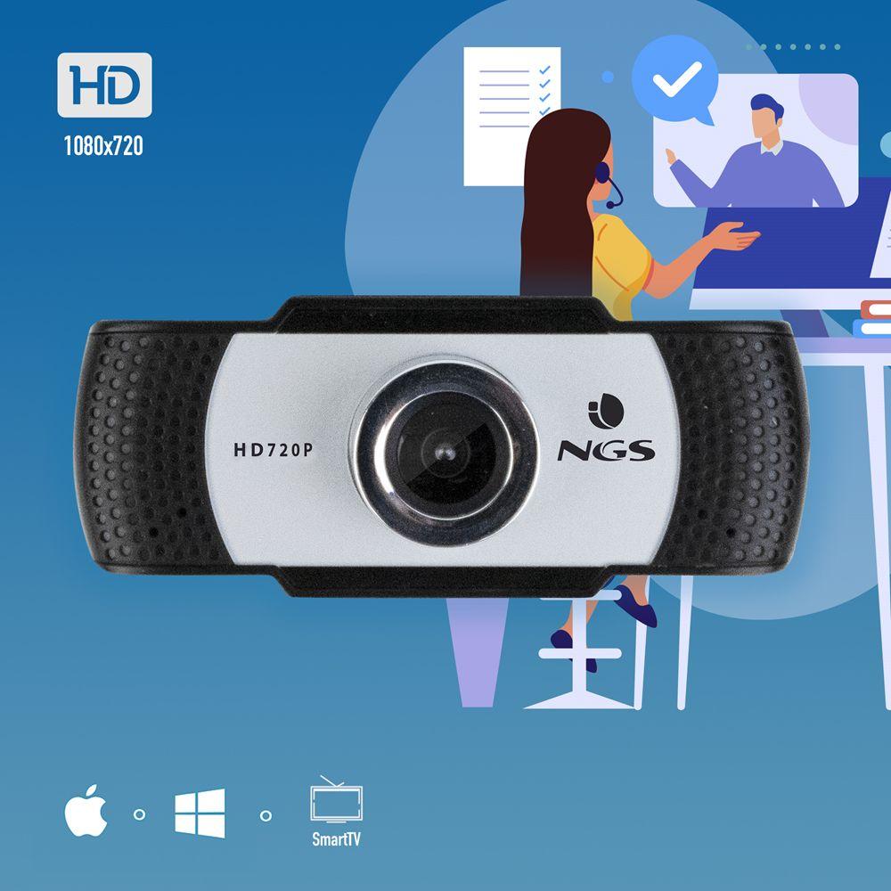 Webcam NGS XpressCam720 (1280 x 720 pixels - 720p - USB 2.0 - Preto, Cinzento e Prateado) — miniatura 6