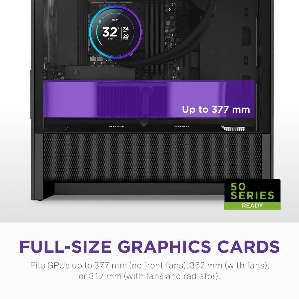 Caixa PC NZXT H3 Flow (2025) (micro ATX, Mini-ITX - Torre média - Mini-ATX, micro-ATX - Preto) — miniatura 5
