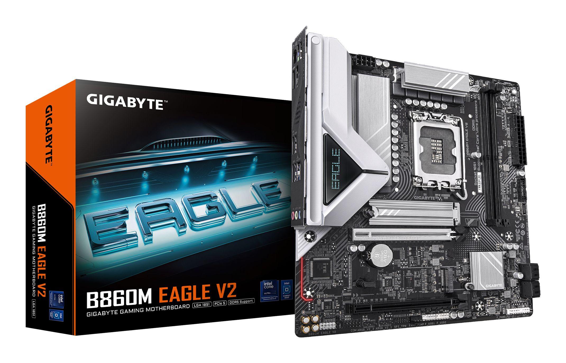 Motherboard GIGABYTE B860M EAGLE V2 (LGA 1851 (Socket V1) - Intel Core Ultra - micro ATX - Castanho escuro)