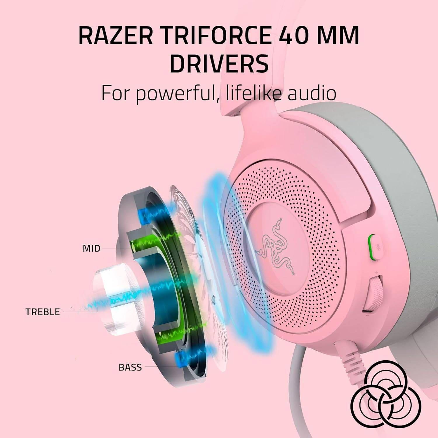 Auscultadores RAZER Kraken Kitty V3 X (Binaural - Com fios - Circum-aural - Rosa), miniatura 5