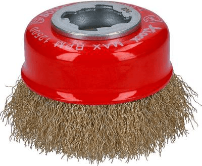 Escova de Copo para Rebarbadora BOSCH 2608620730 (Latão - 7,5 cm - Latão e Vermelho), imagem 1