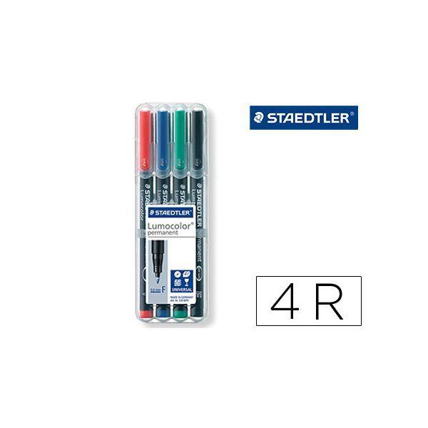 Pack de 4 Marcadores Permanentes STAEDTLER Lumocolor 318 WP4 (Polipropileno - Cores sortidas), miniatura 2