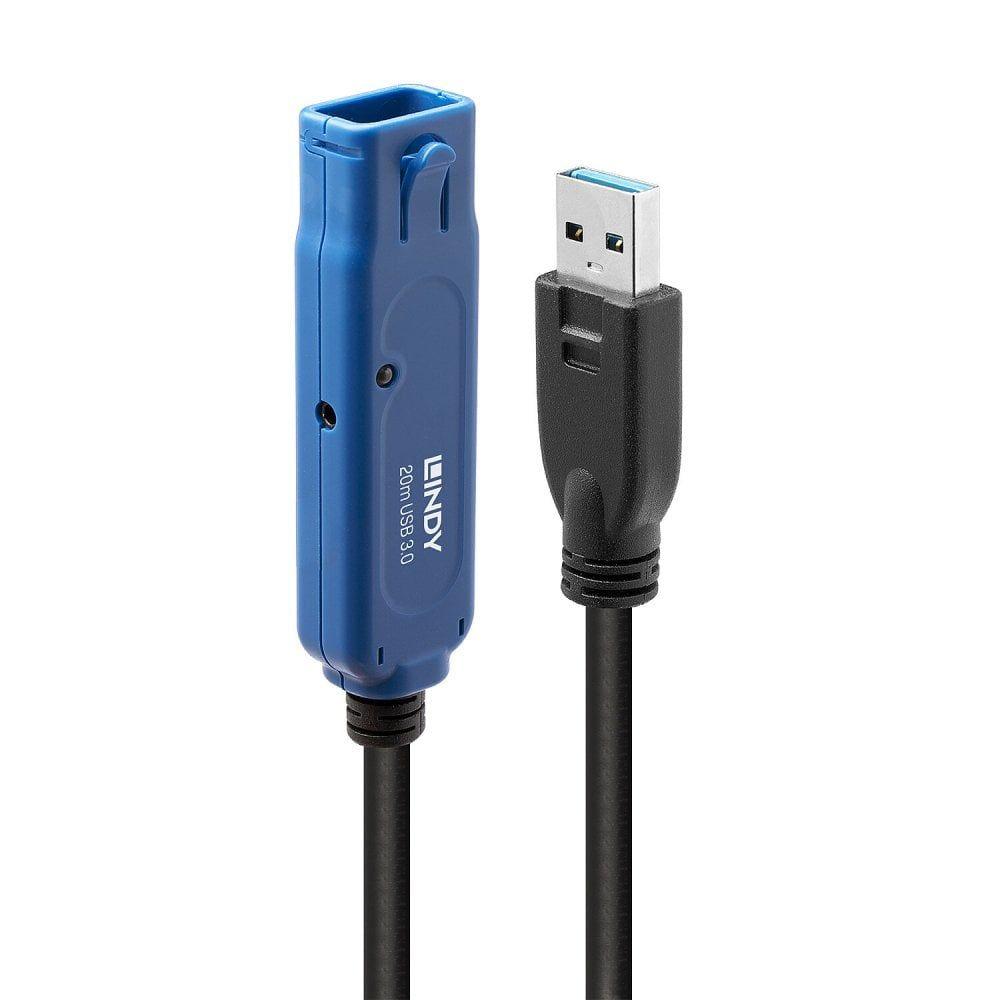 Cabo de Extensão Ativa USB LINDY 43361 (20 m - USB A - Preto)