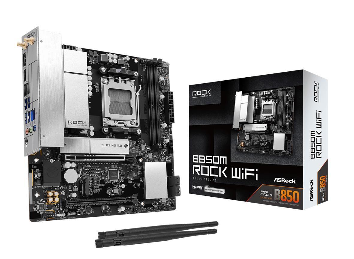 Motherboard ASROCK B850M Rock WiFi (AM5 - Micro-ATX - Duplo canal), miniatura 4
