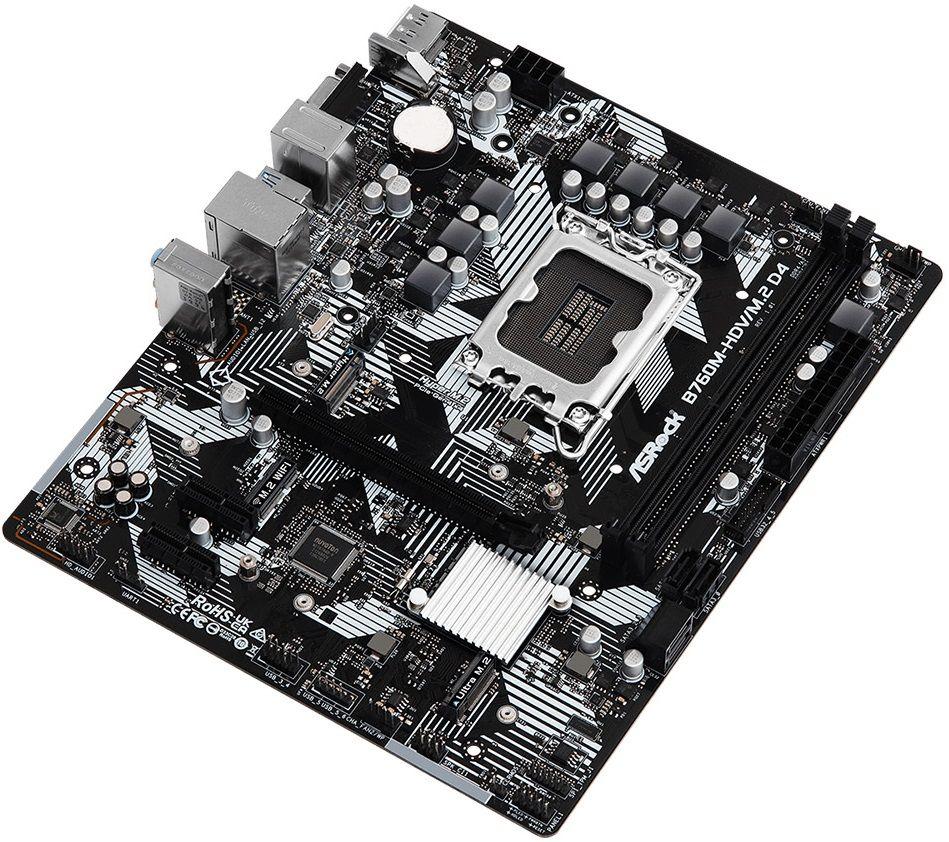 Motherboard ASROCK B760M-HDV/M.2 D4 (LGA 1700 - Micro ATX - Duplo canal - Preto e Prateado), miniatura 3