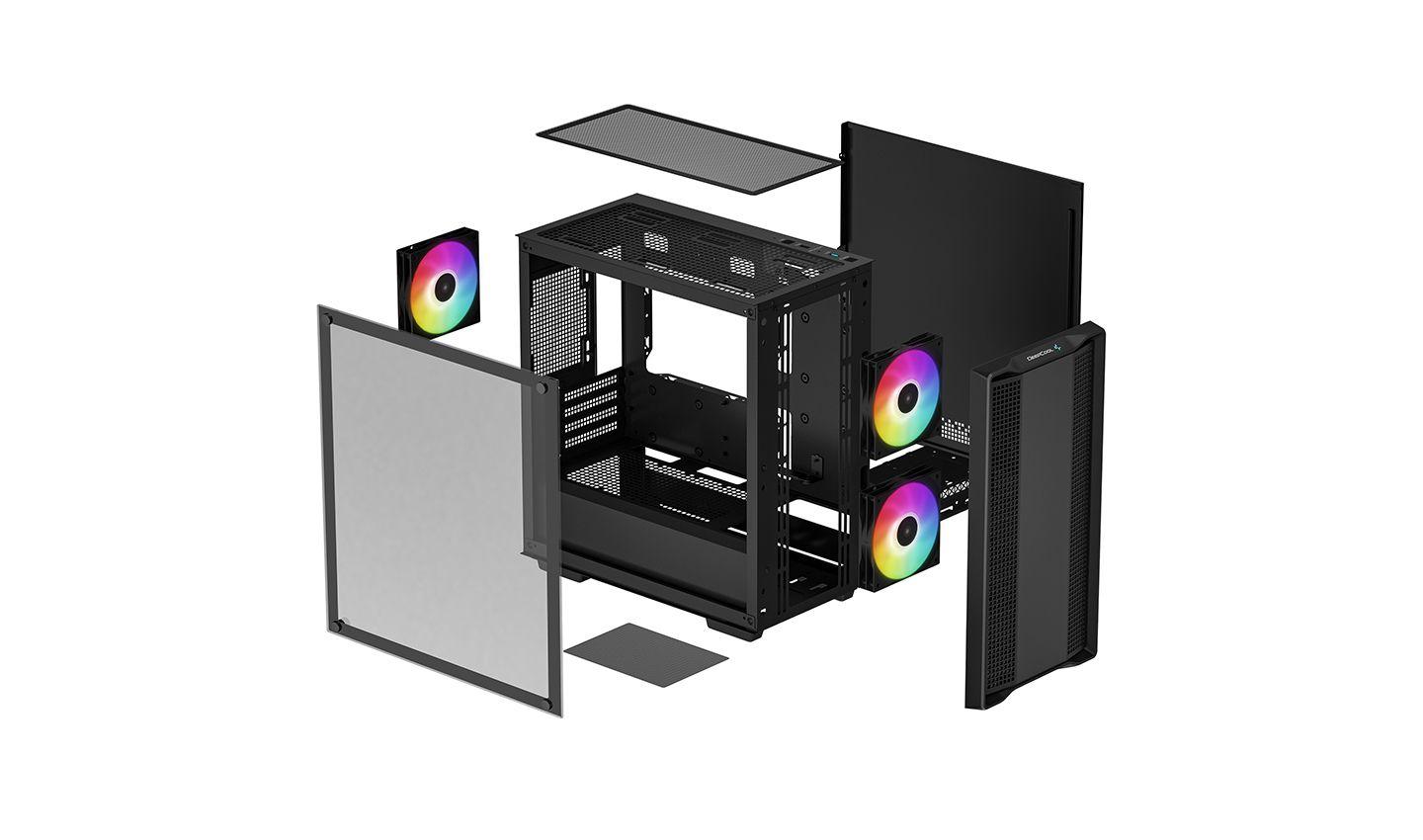 Caixa de Computador DEEPCOOL CC360 ARGB (Micro ATX, Mini-ITX - ATX, PS2 - Mini Tower - Preto) — miniatura 11