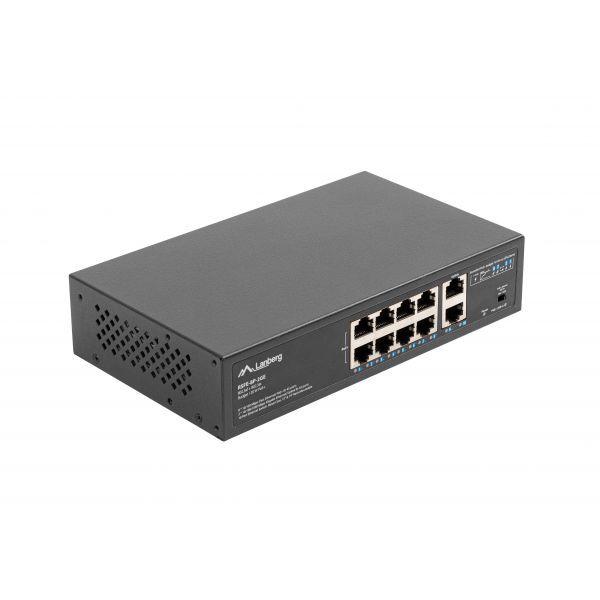 Switch LANBERG RSFE-8P-2GE-120 (10/100/1000 Mbps - 1 Gbit/s - Gigabit Ethernet - Preto), miniatura 3