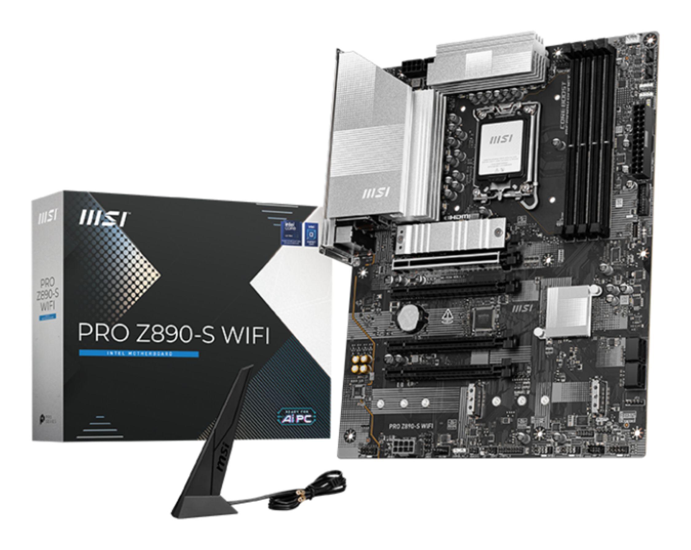 Motherboard MSI PRO Z890-S WIFI (LGA 1851 (Socket V1) - Intel Core Ultra - ATX - Preto)