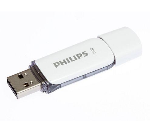Pen USB PHILIPS Snow Edition FM32FD70B/00 (Tampa - USB Type-A - Cinzento)