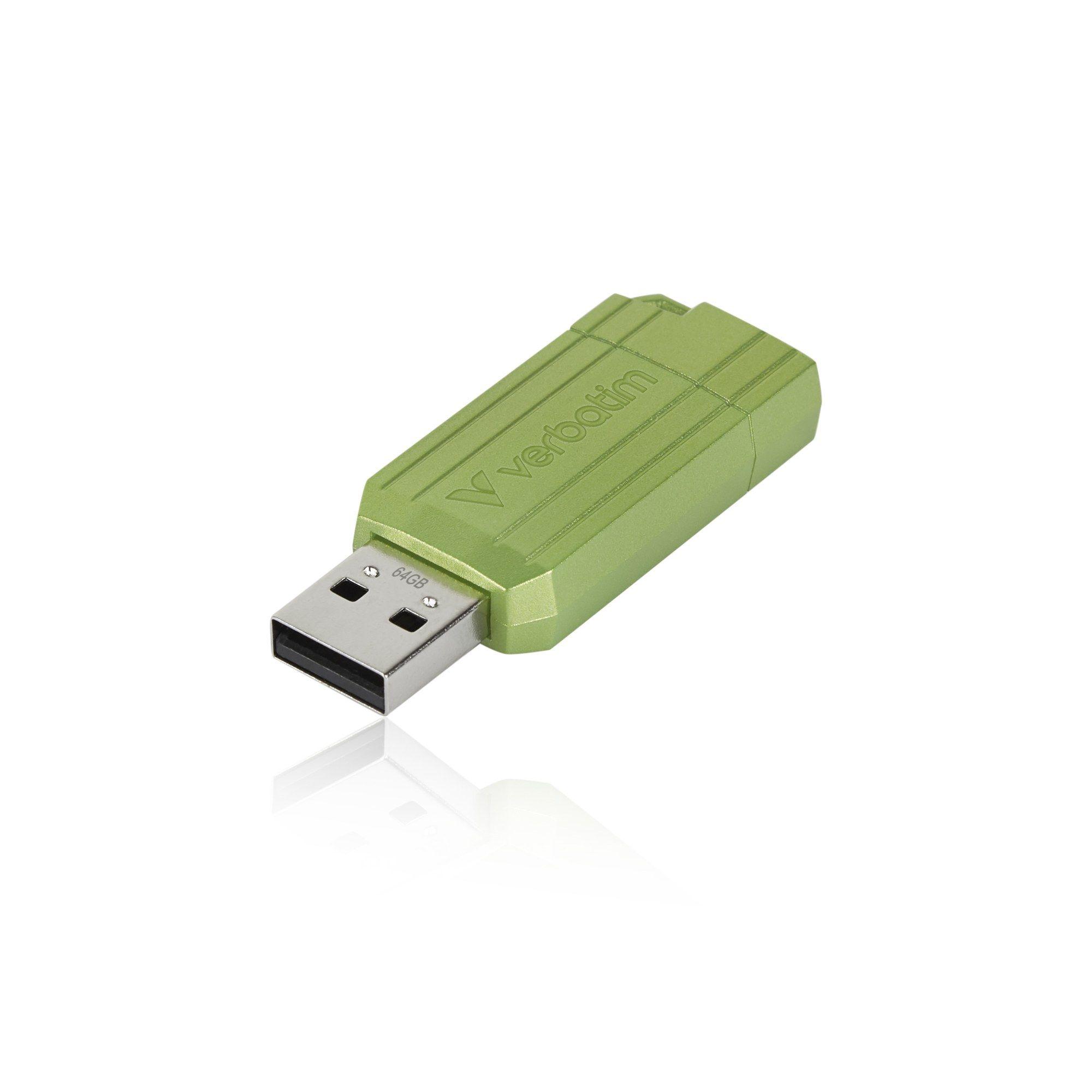 Pen USB VERBATIM Store 'n' Go Pinstripe 49964 (Deslizante - USB Type-A - 12MB/s - Verde Eucalipto) — miniatura 3