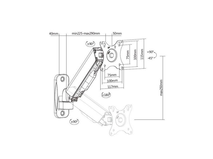 Suporte de Monitor EQUIP 650136 (17"-32" - 9 kg - Preto), miniatura 11