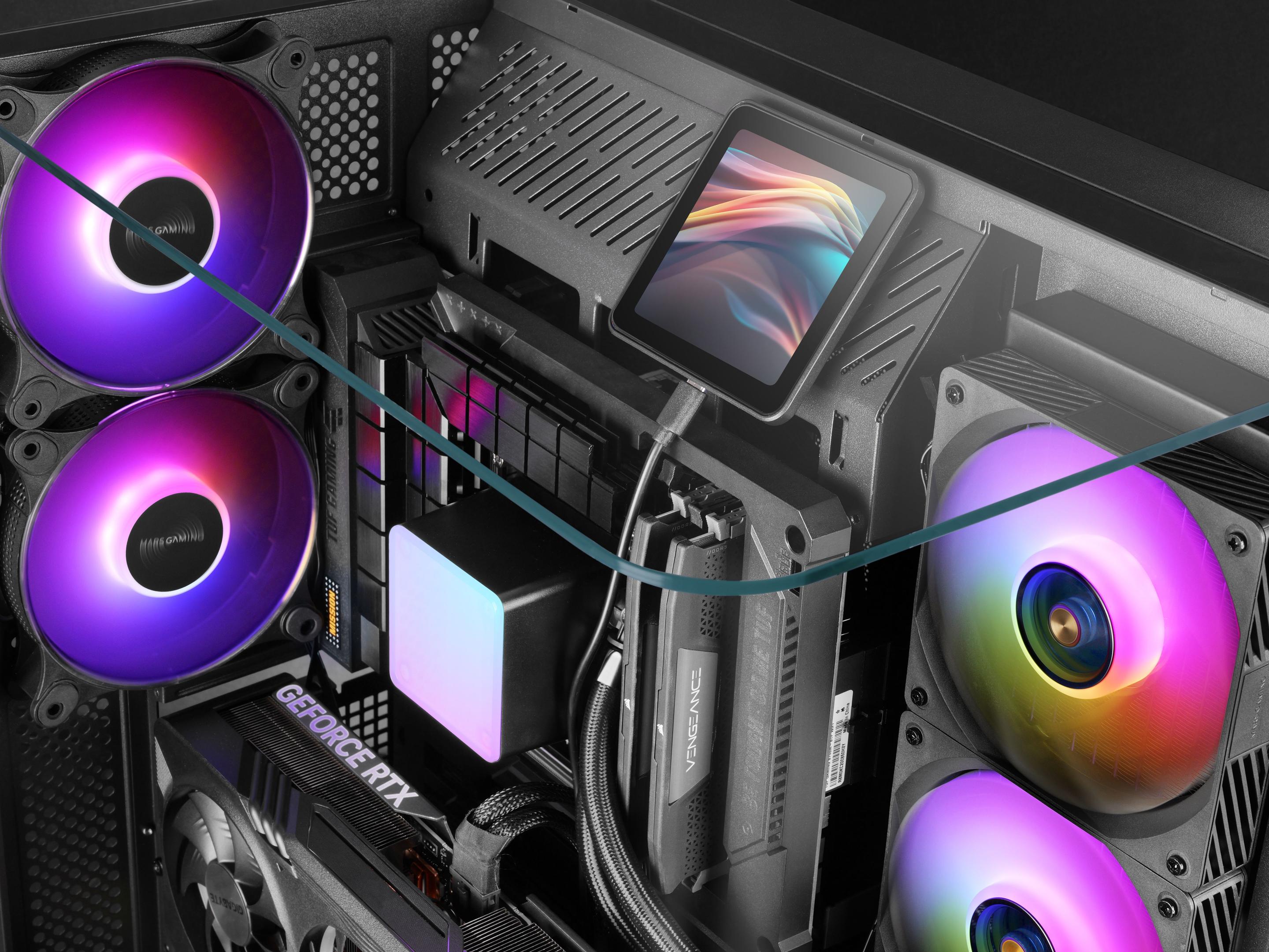 Sistema de Refrigeração Líquida AIO MARS GAMING ML-VISIONPRO240 (120 mm - 2 ventoinhas - 2300 RPM - Preto) — miniatura 5