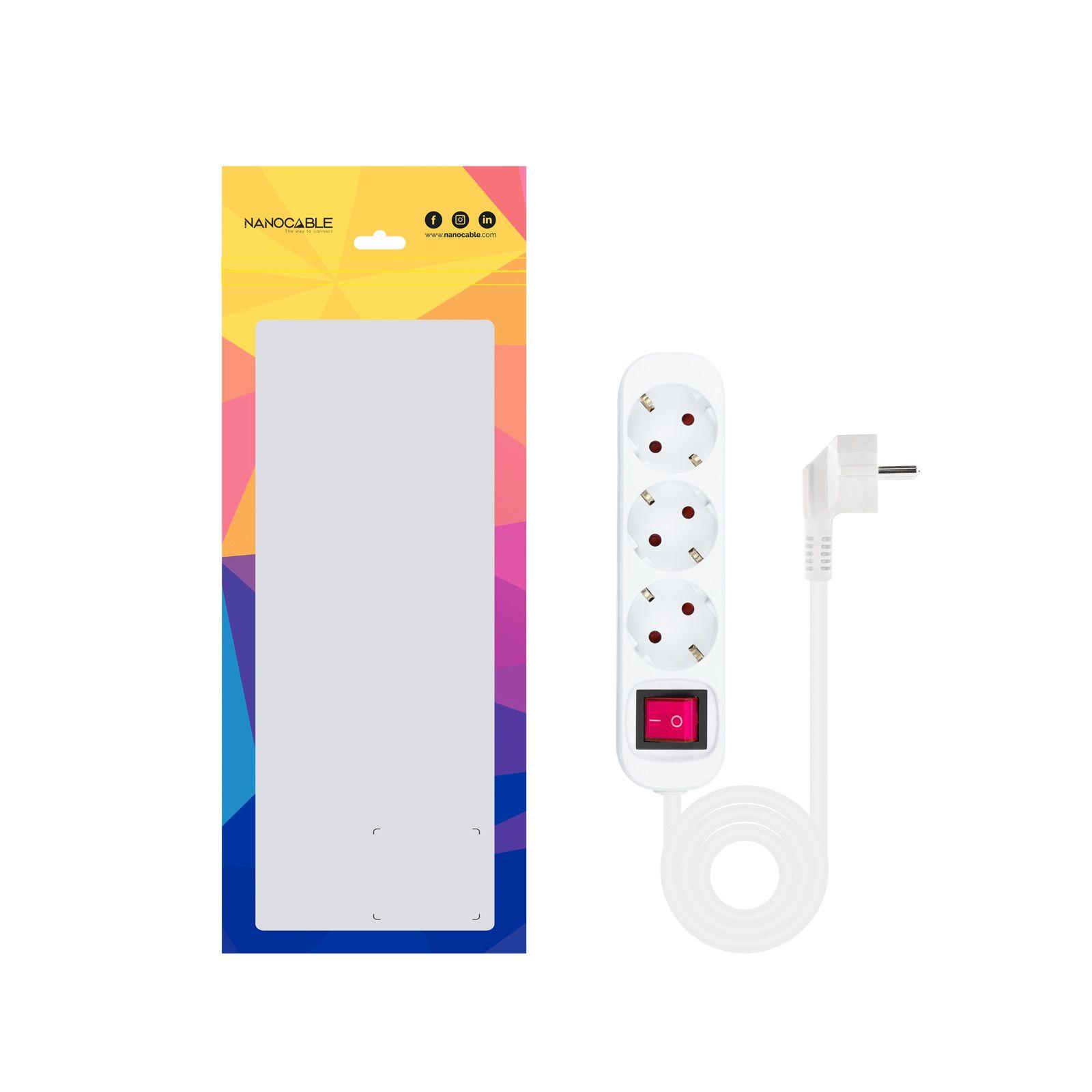 Extensão Elétrica NANOCABLE 10.38.0003 (Branco) — miniatura 3