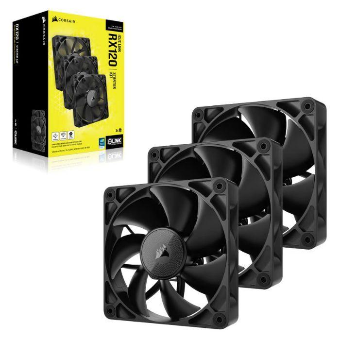 Kit de 3 Ventoinhas CORSAIR RX120 iCUE LINK RGB (RGB - Preto), miniatura 4