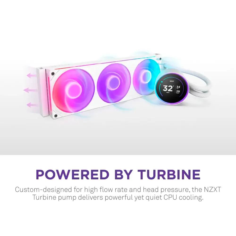 Water Cooler CPU NZXT Kraken Elite 420 RGB V2 (140 mm - 2000 RPM - Multi - Branco), miniatura 4