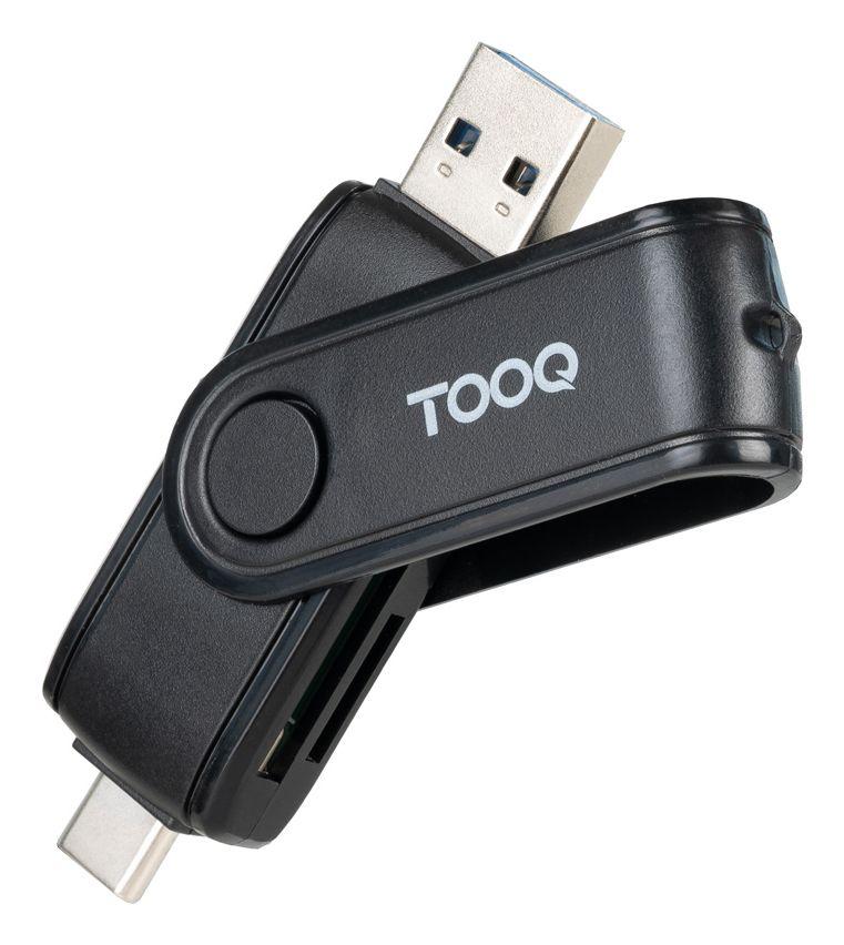 Leitor de Cartões TOOQ TQR-3003B (USB-C 2.0, USB-A 3.0 - MicroSD - Preto)