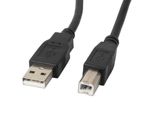 Cabo USB para Impressora LANBERG CA-USBA-11CC-0005-BK (0,5 m - USB B - USB A - Preto)