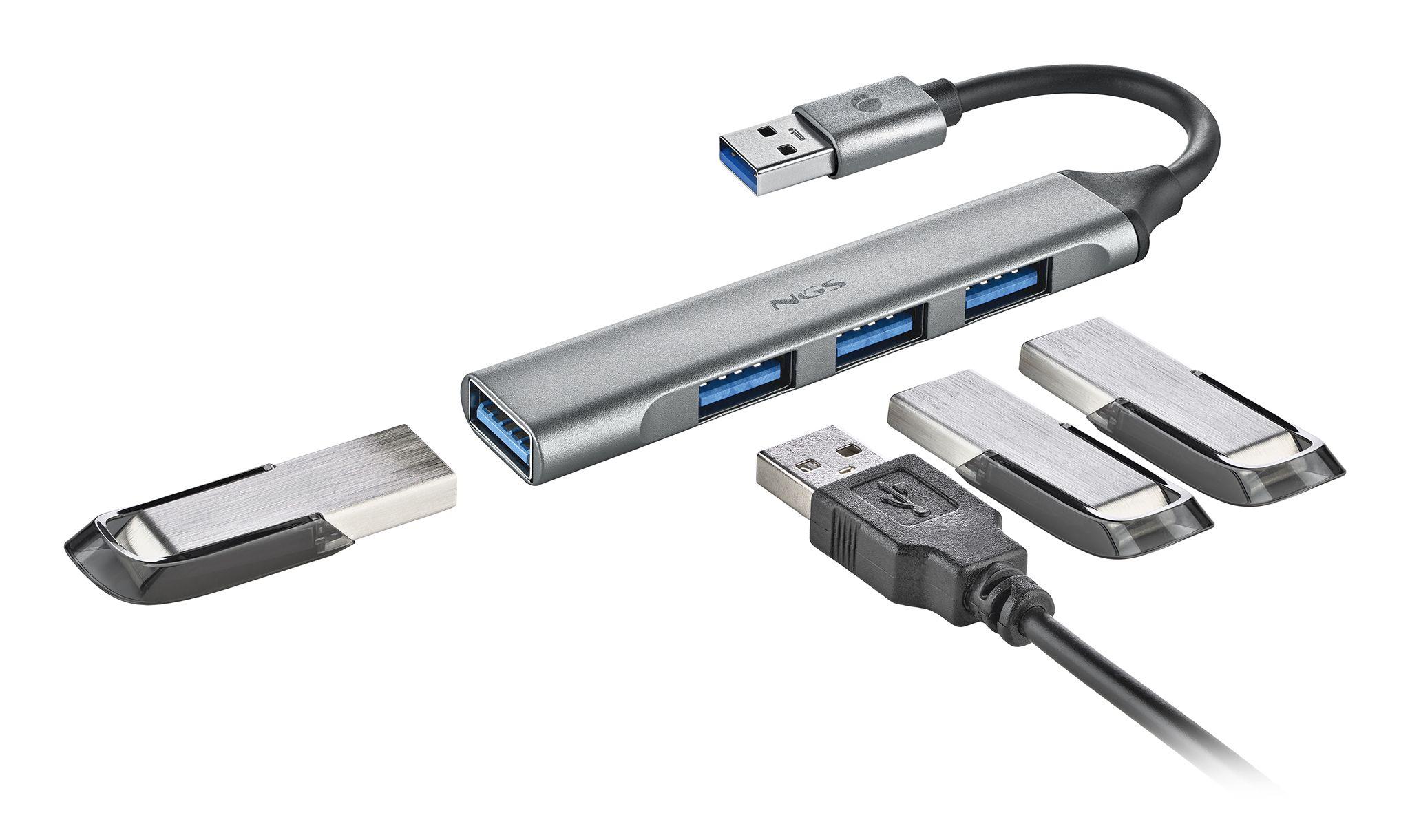 Hub USB NGS IHUB4 MICRO (0,1 m - Prateado) — miniatura 2