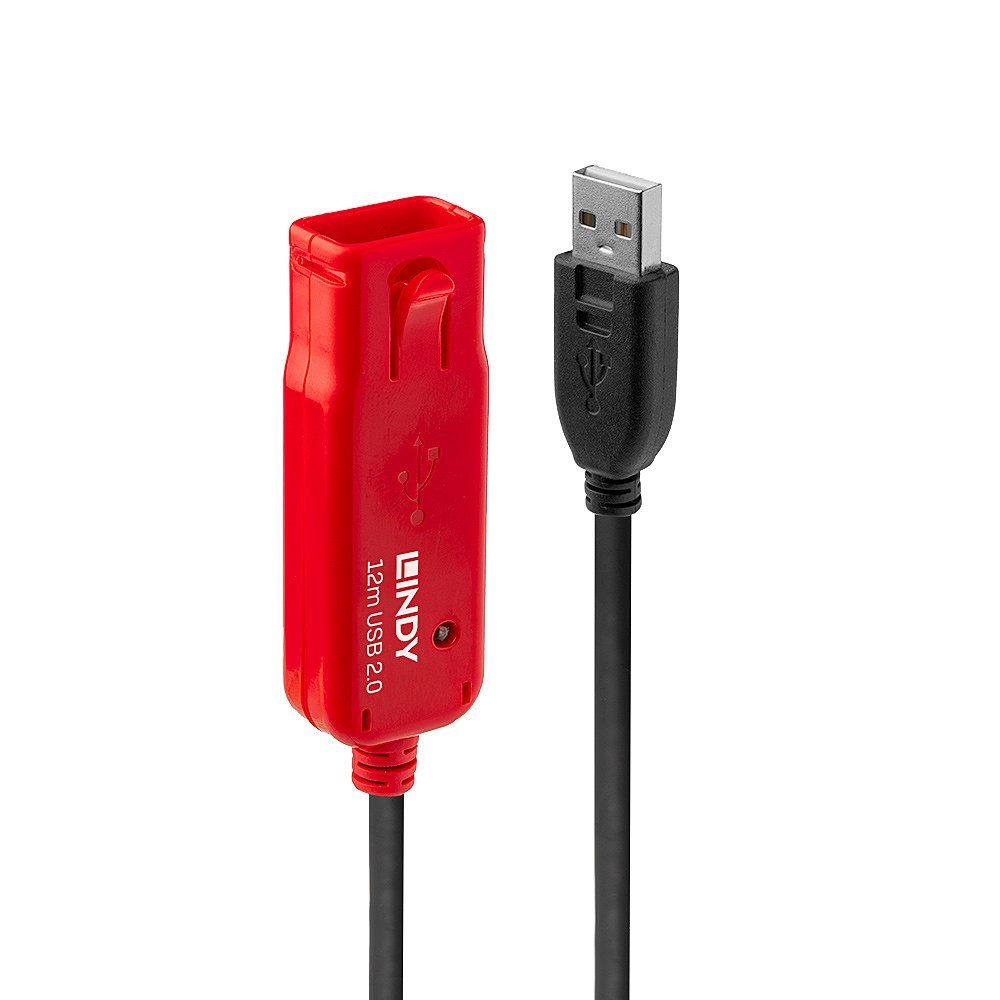 Cabo de Extensão USB LINDY 42782 (12 m - USB A - Preto)