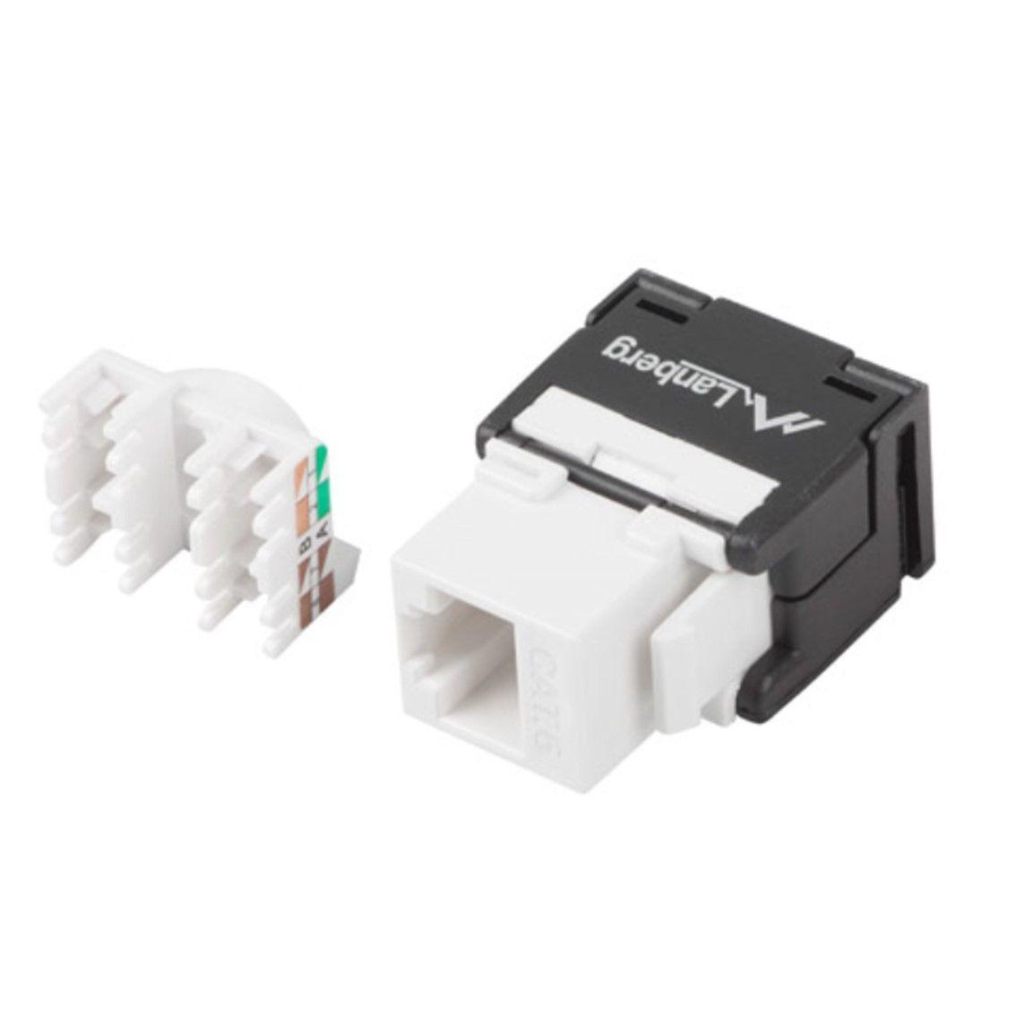 Conector Keystone LANBERG KSU6-2000 (Fêmea - RJ-45 - Preto e Branco)