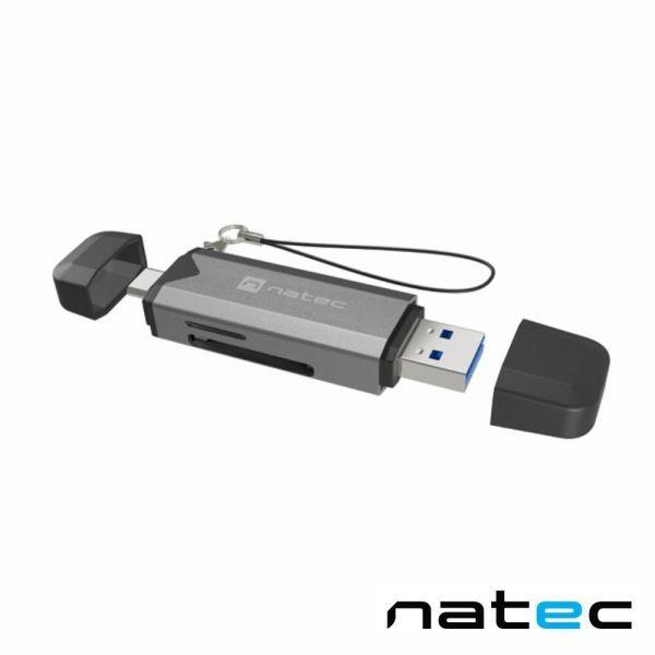 Leitor de Cartões de Memória NATEC SCARAB 3 (USB 3.1 - Cinzento Escuro), miniatura 2