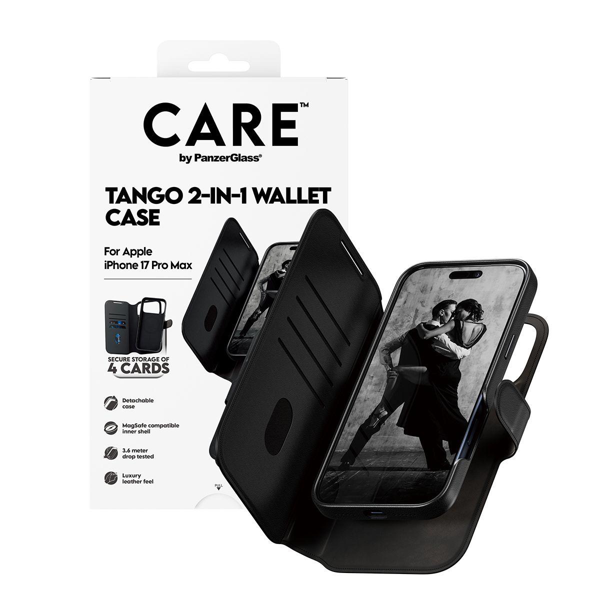 Capa Carteira PANZERGLASS CARE Feature Case Tango 2in1 Wallet MagSafe iPhone 17 Pro Max (Apple - Policarbonato - Preto), miniatura 5